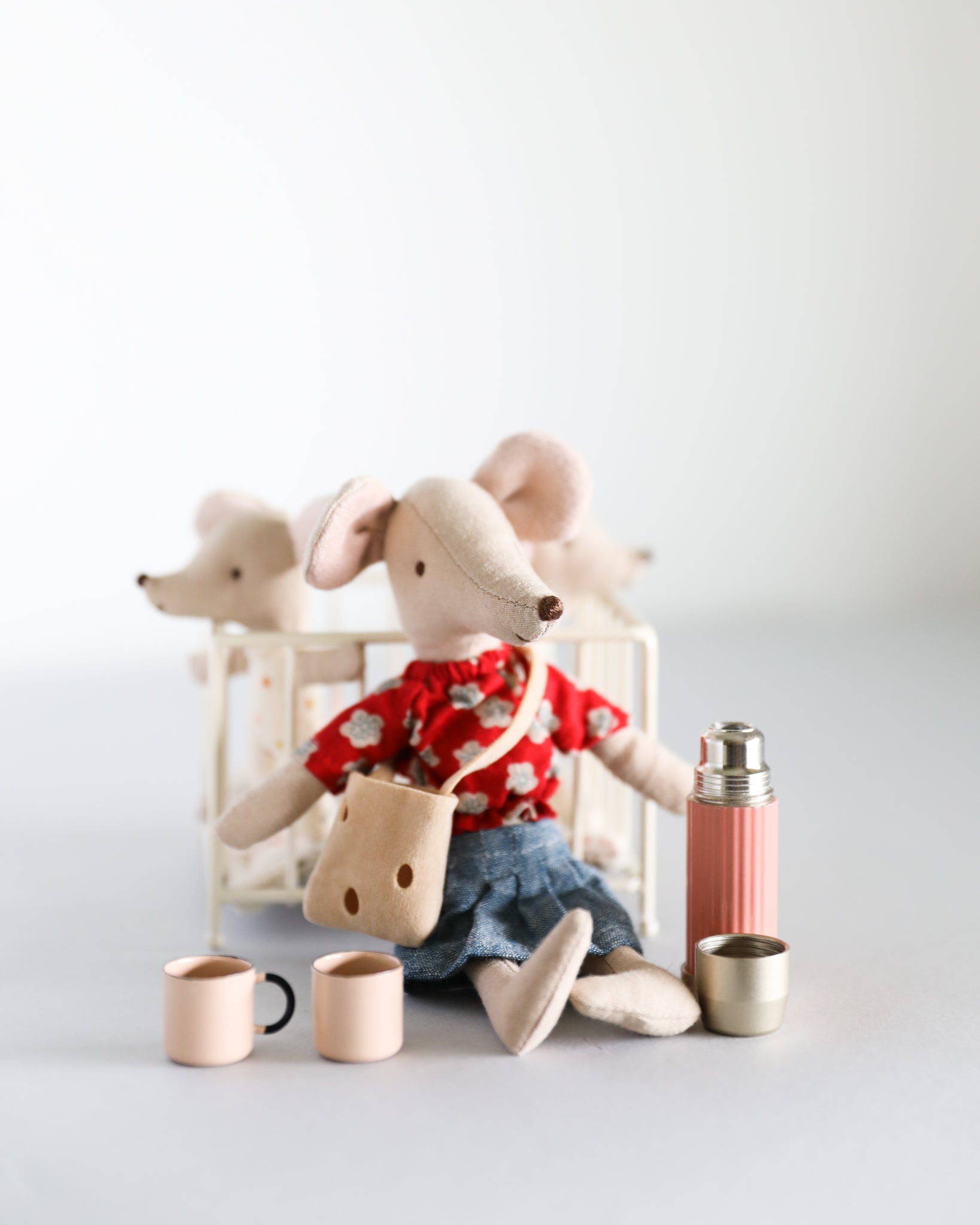 Maileg | Thermos and Cups - Soft Coral
