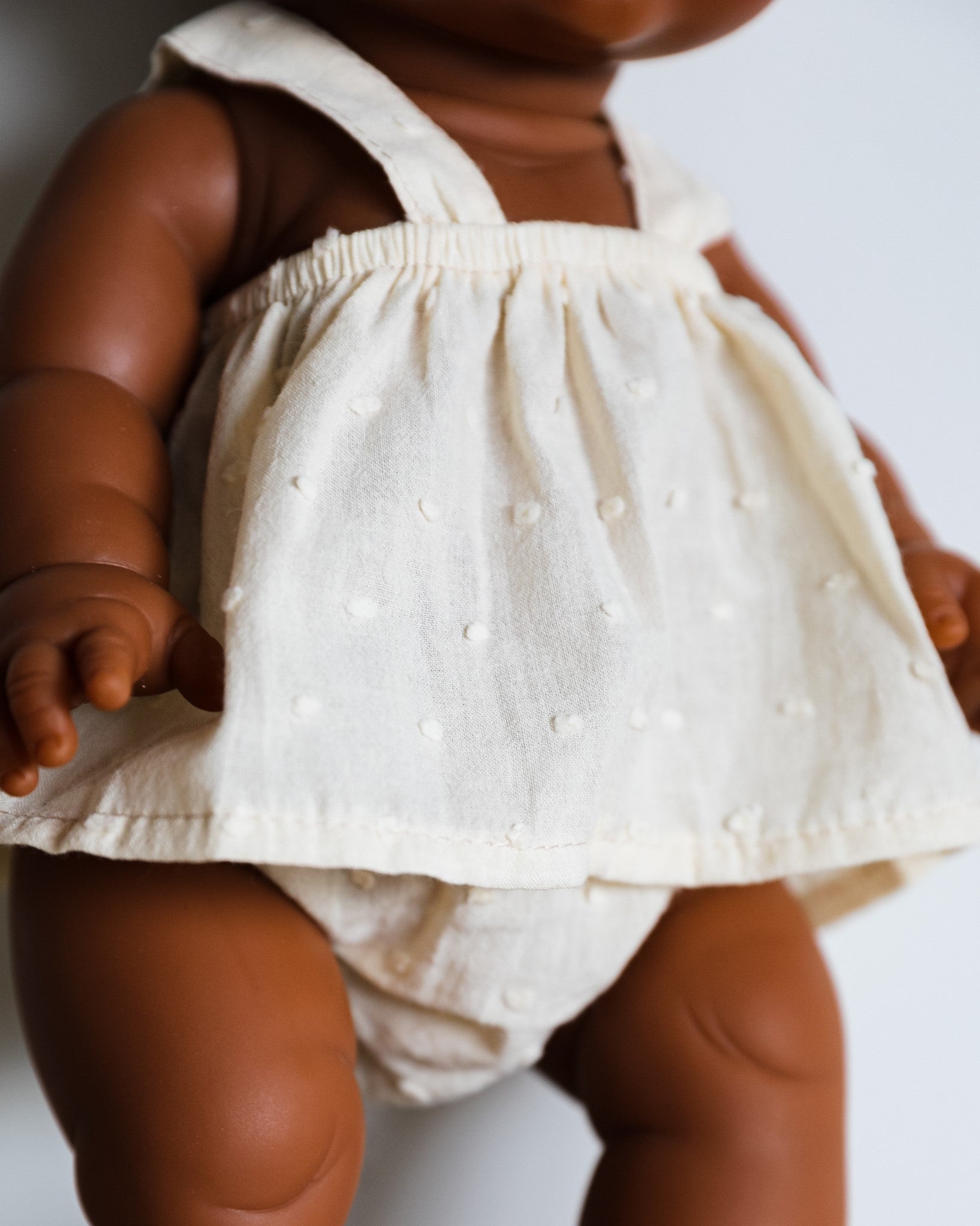 Minikane Doll Clothes | Baby Doll Bloomer and Tank Set (White)