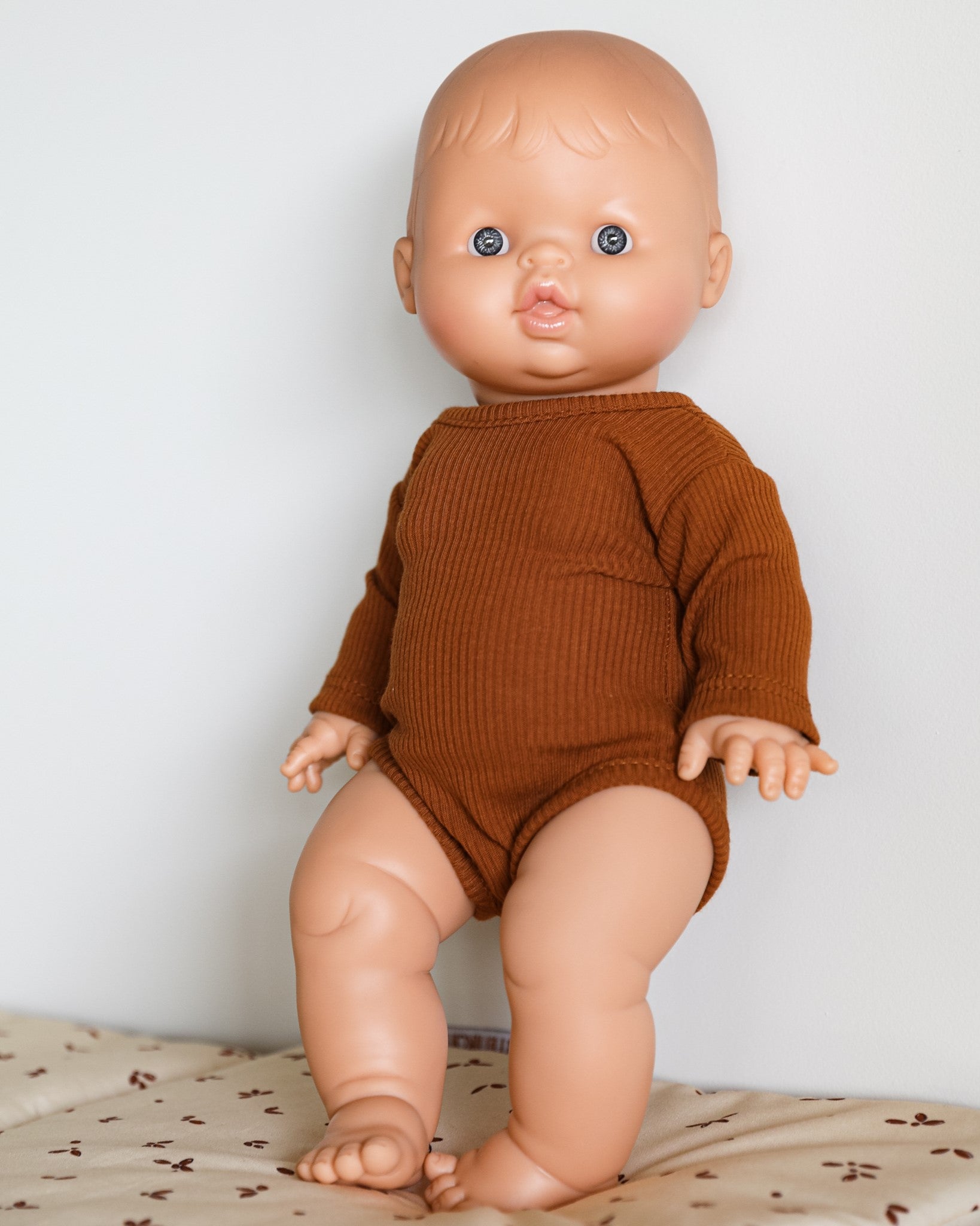 Minikane Doll Clothes | Baby Doll Bodysuit (Brown)