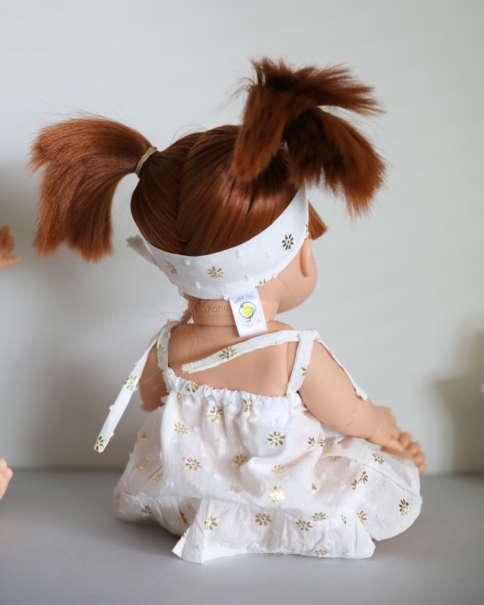Minikane Doll Clothes | White Summer Dress with Headband
