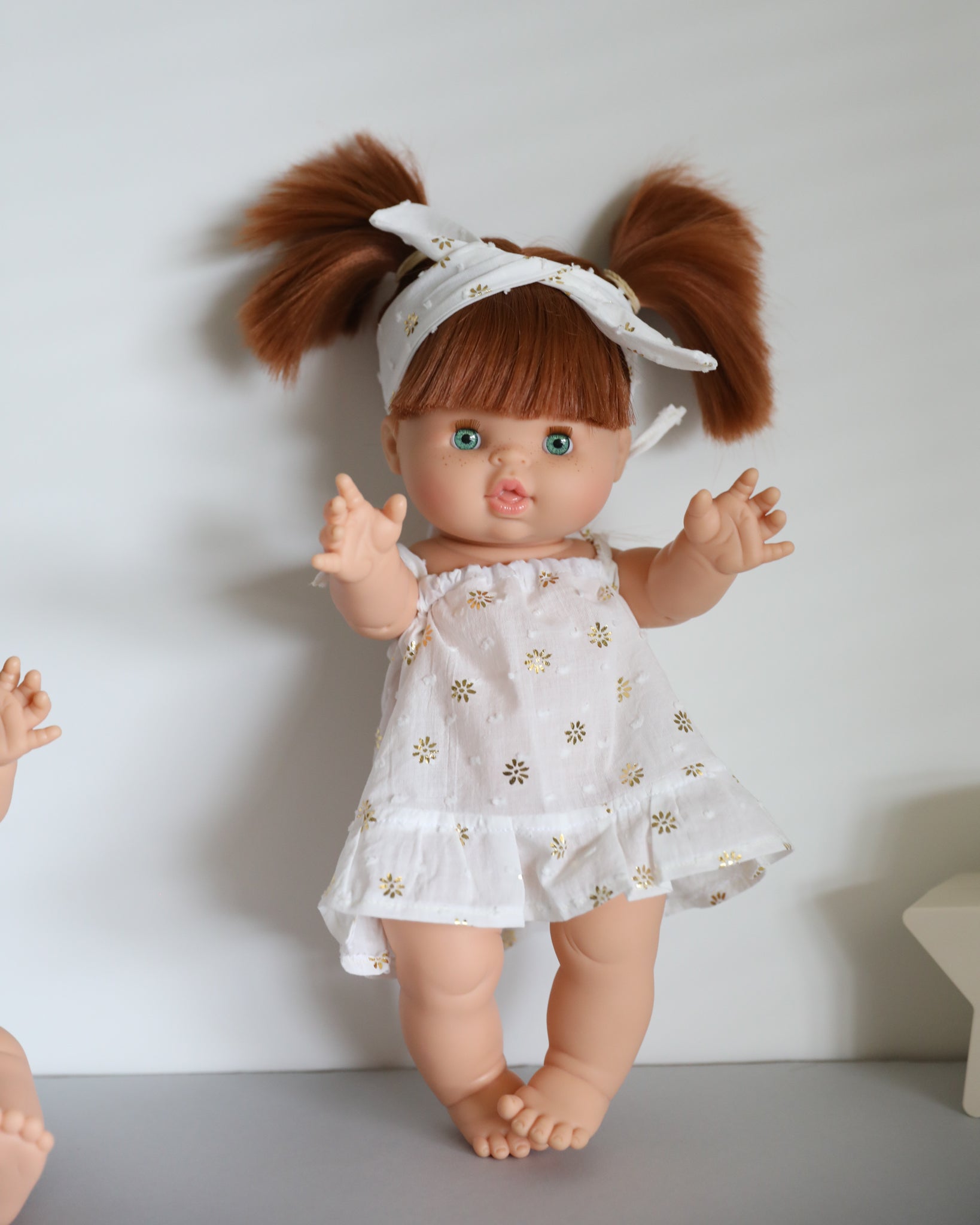 Minikane Doll Clothes | White Summer Dress with Headband