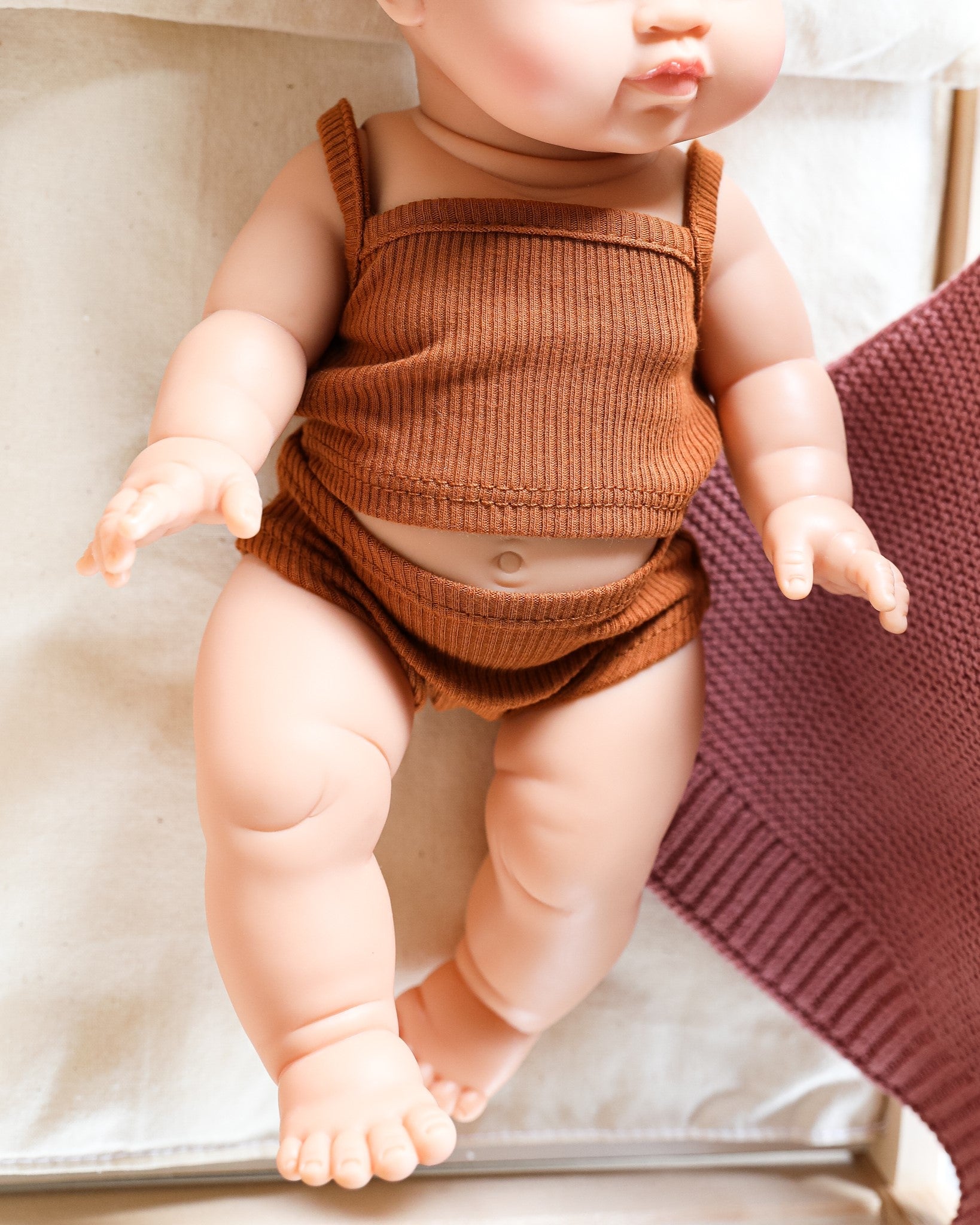 Minikane Doll Clothes | Baby Girl Doll Underwear Set (Brown)