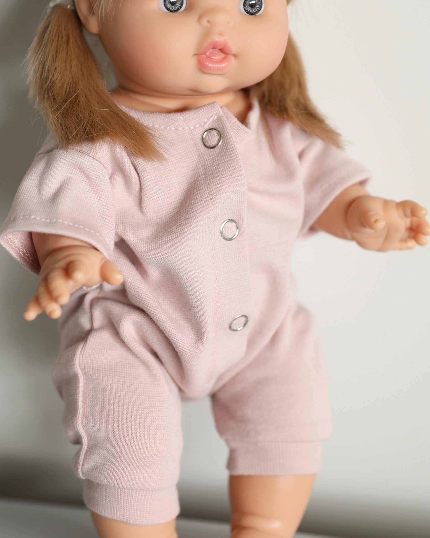 Minikane Doll Clothes | Baby Doll Jumpsuit with Headband (Petal)