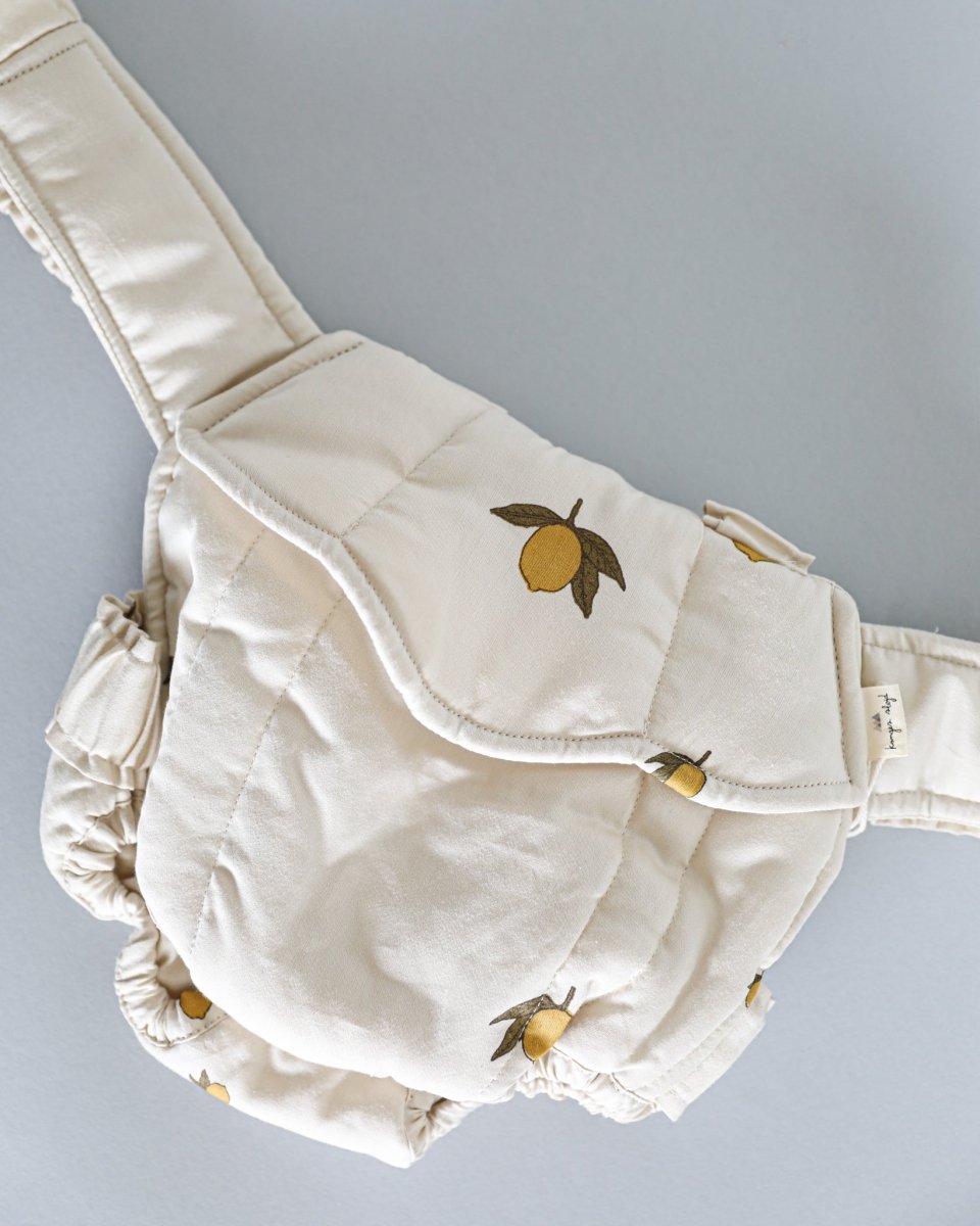 Doll accessories featuring padded straps on versatile doll carrier