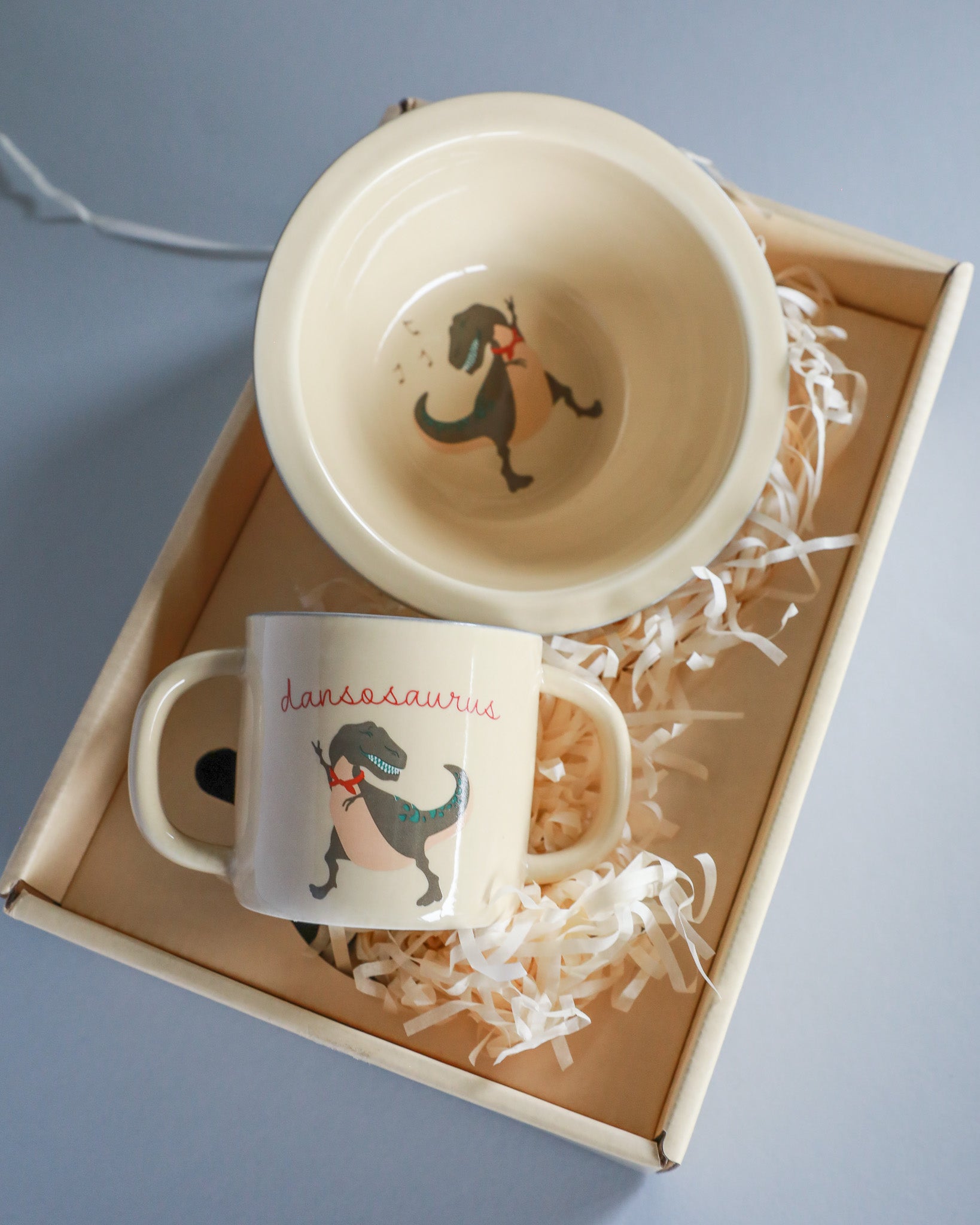 HOLIDAY EDITION Ceramic Bowl & Cup Set - Dansosaurus