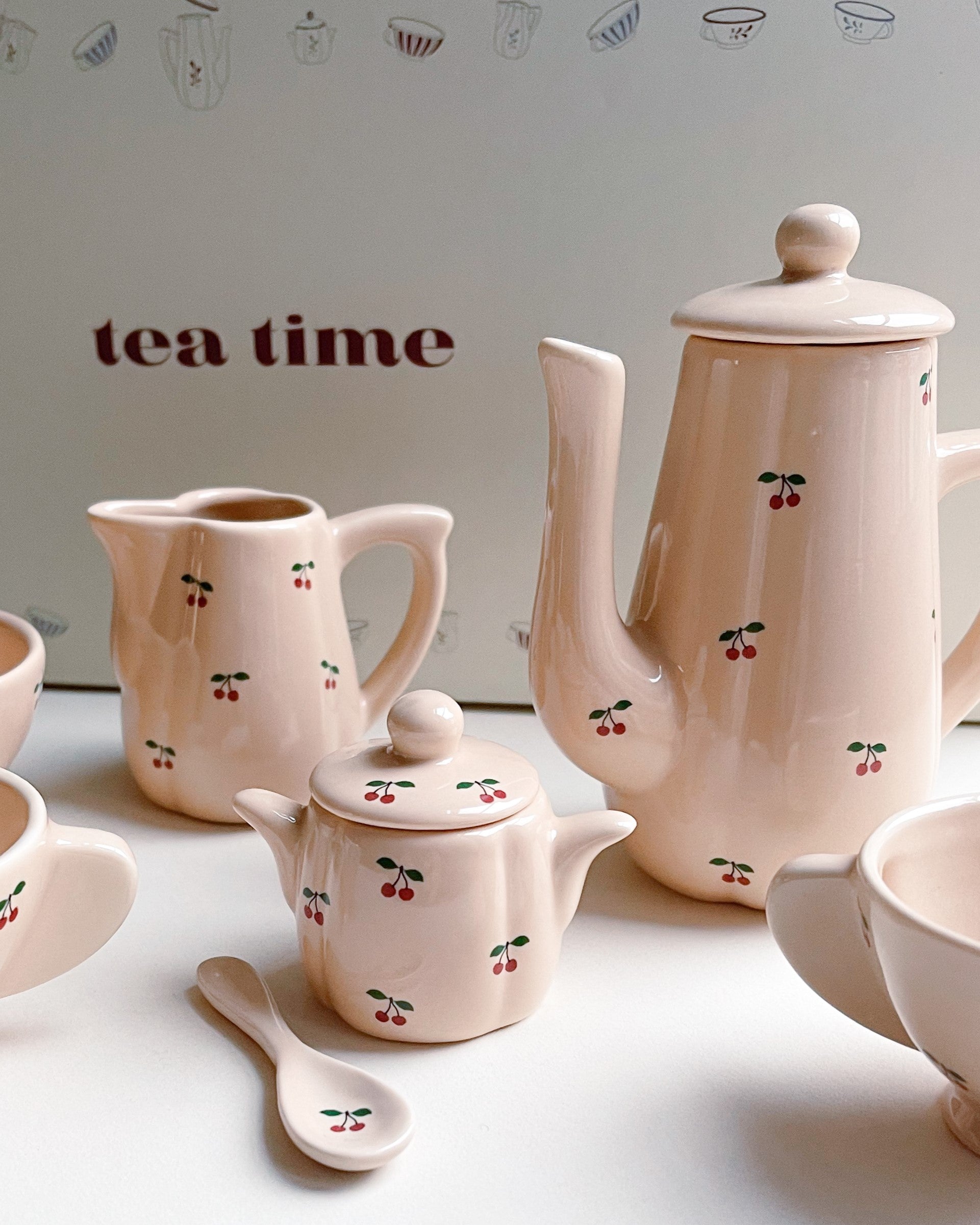 Ceramic Tea Play Set - Cherry