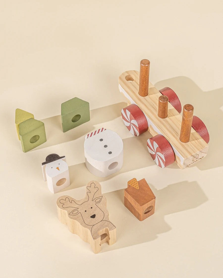 Coco Village | Wooden Stacking Christmas Train