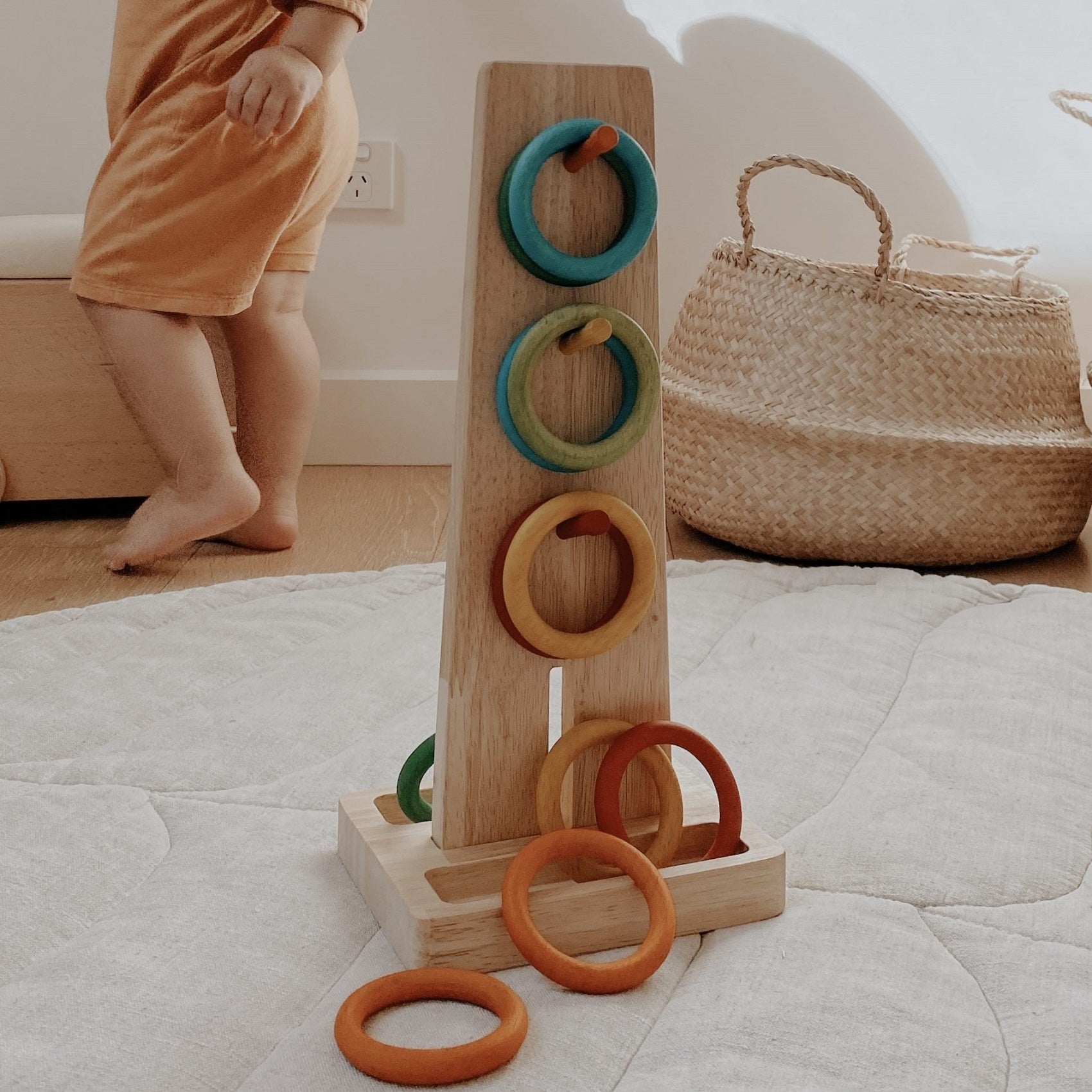 Color Sorting Ring Toss Game