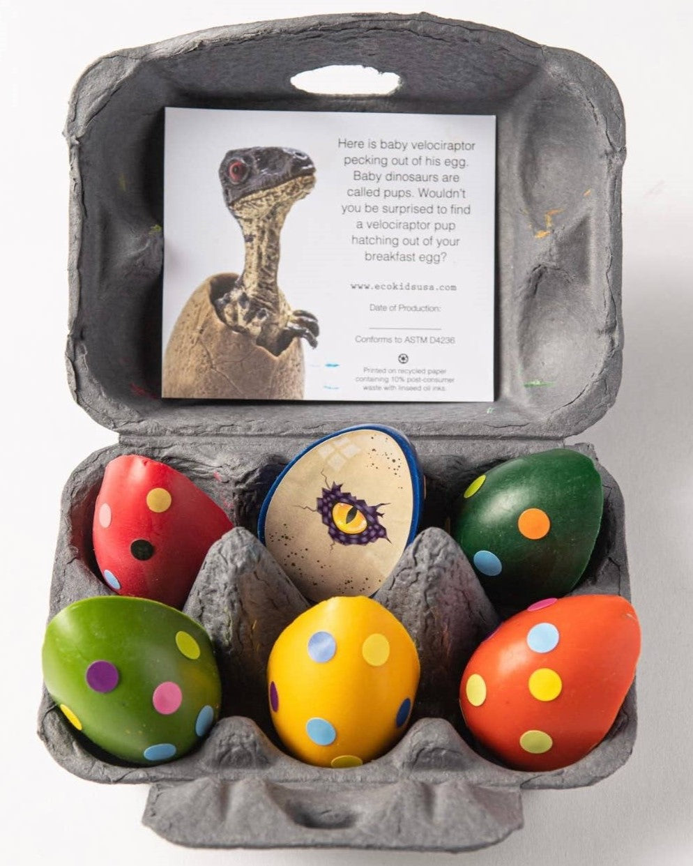 Dinosaur Eggs Beeswax Crayons (set of 6)