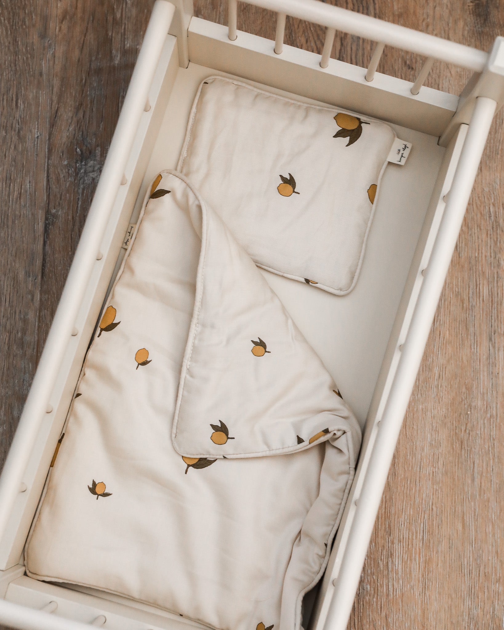 Two-piece doll bedding set perfect for pretend naptime routines