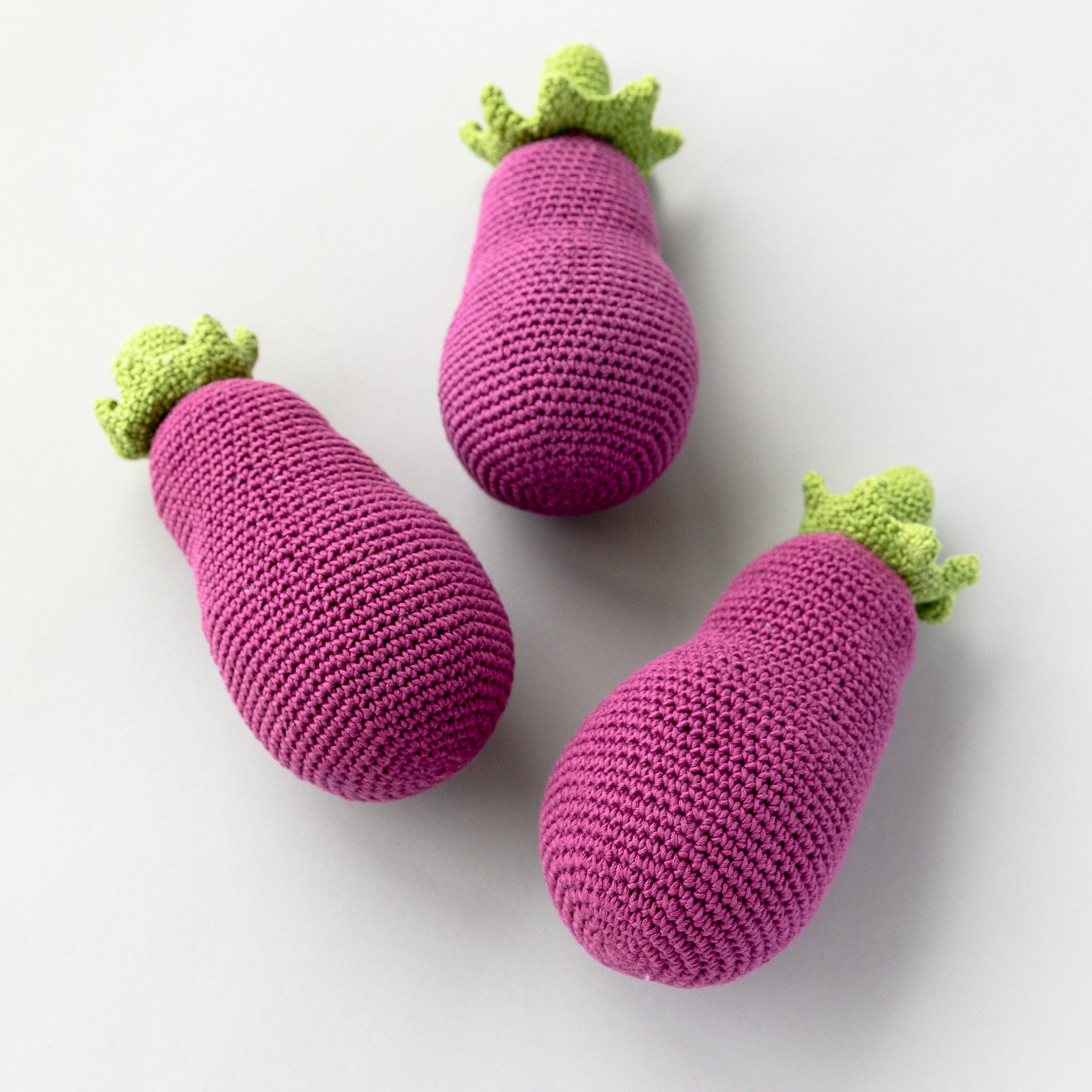 Handmade Eggplant Rattle, Play Food