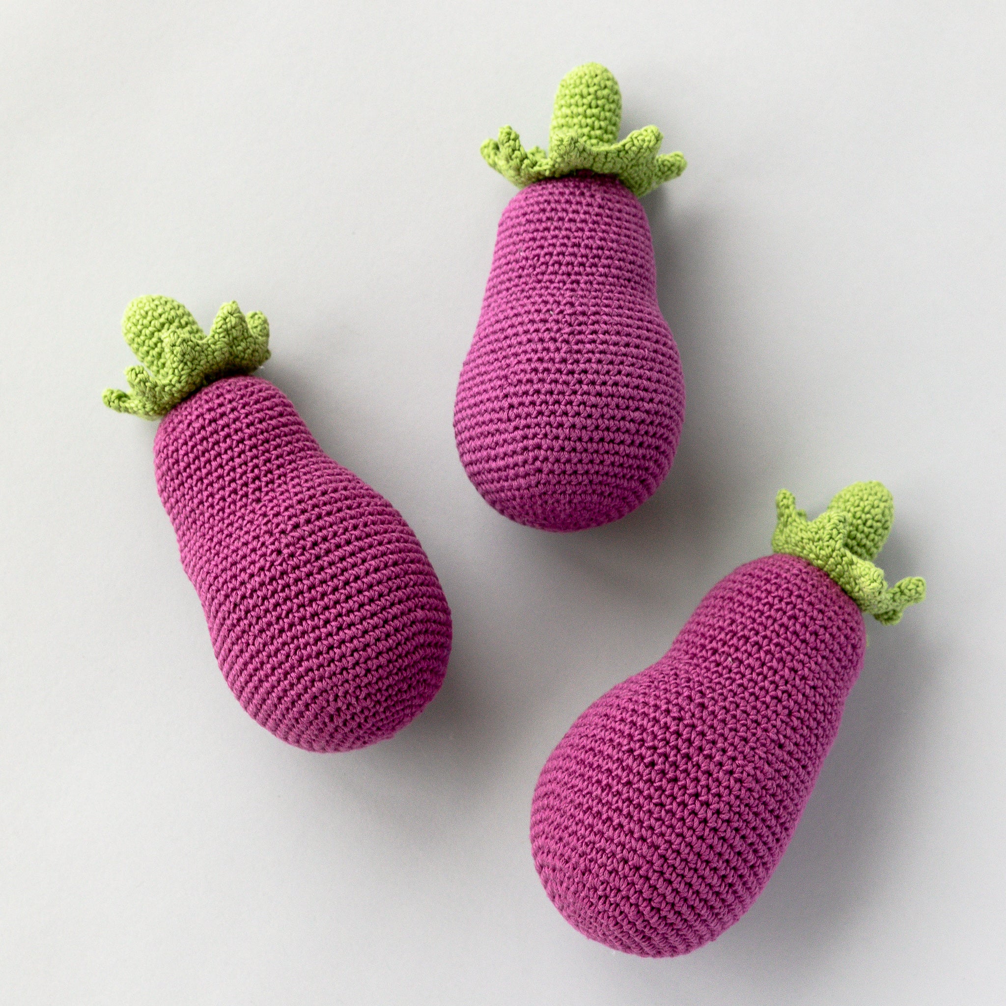 Handmade Eggplant Rattle, Play Food