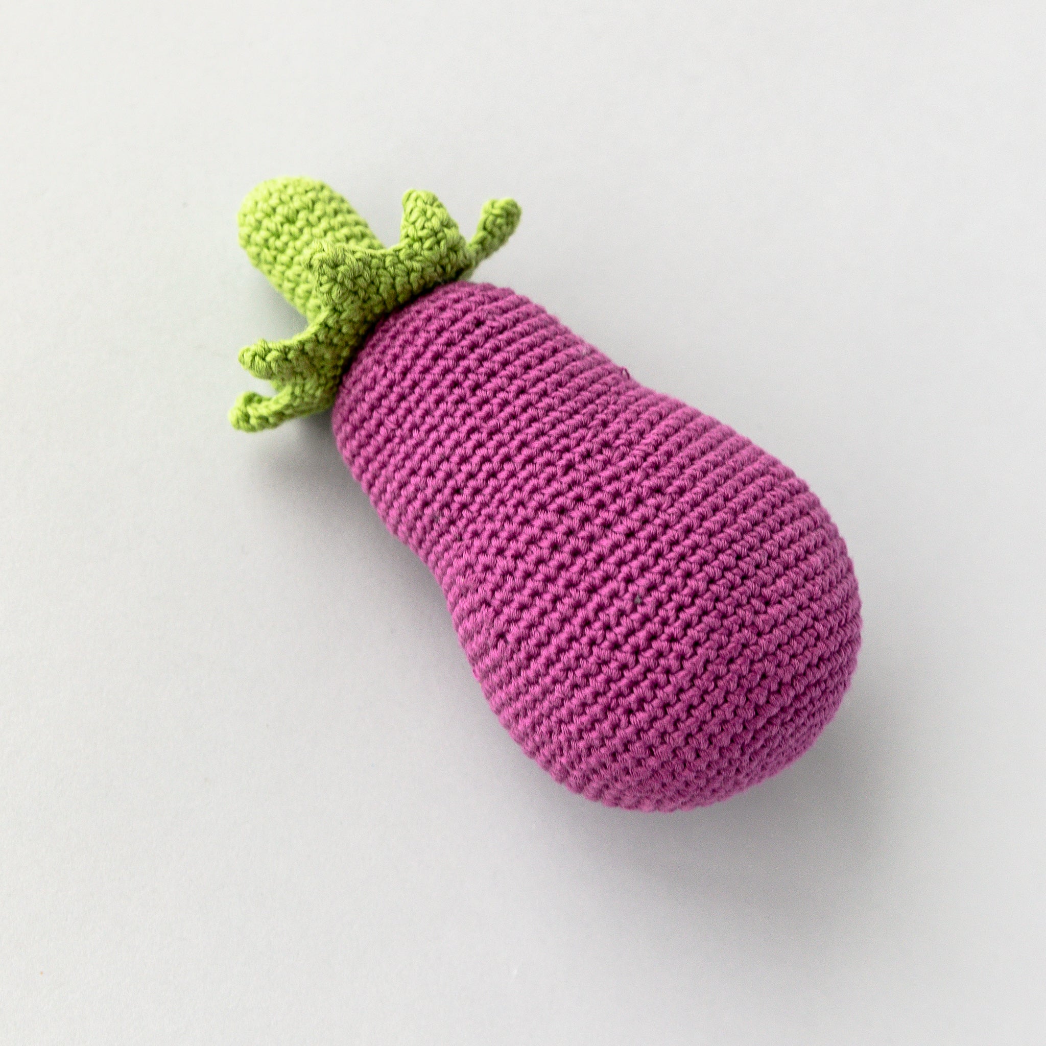 Handmade Eggplant Rattle, Play Food