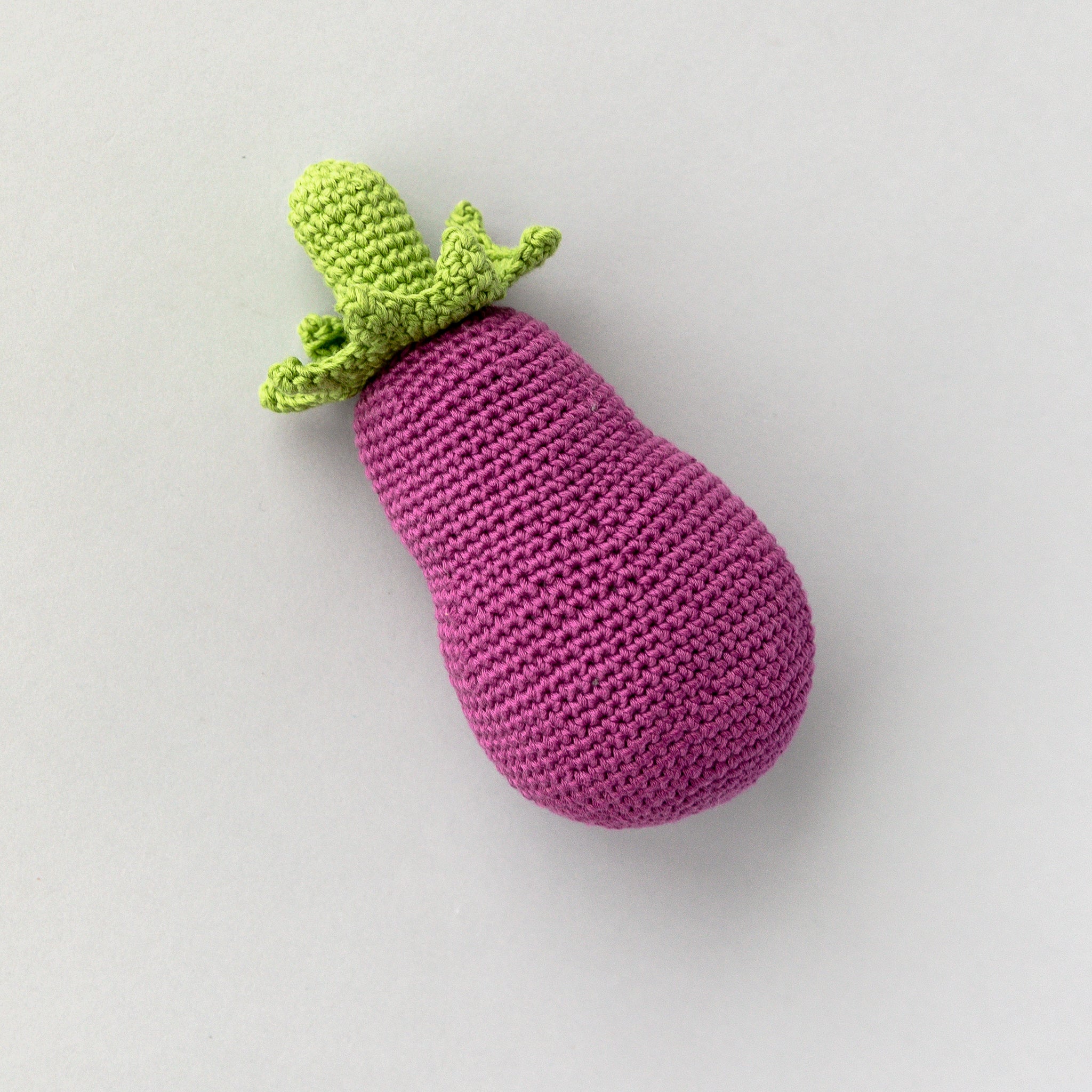 Handmade Eggplant Rattle, Play Food