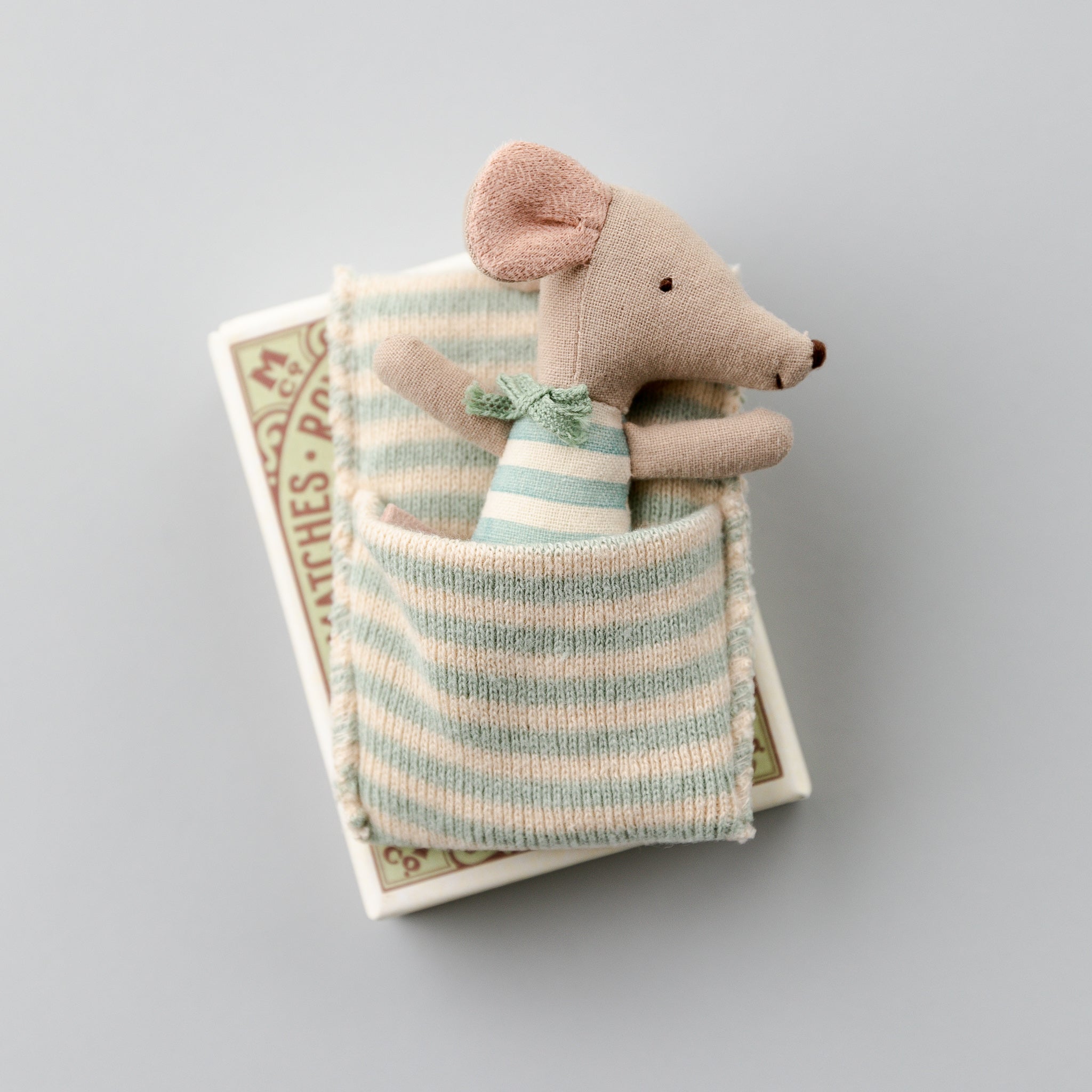Maileg | Sleepy/Wakey Baby Mouse in Matchbox