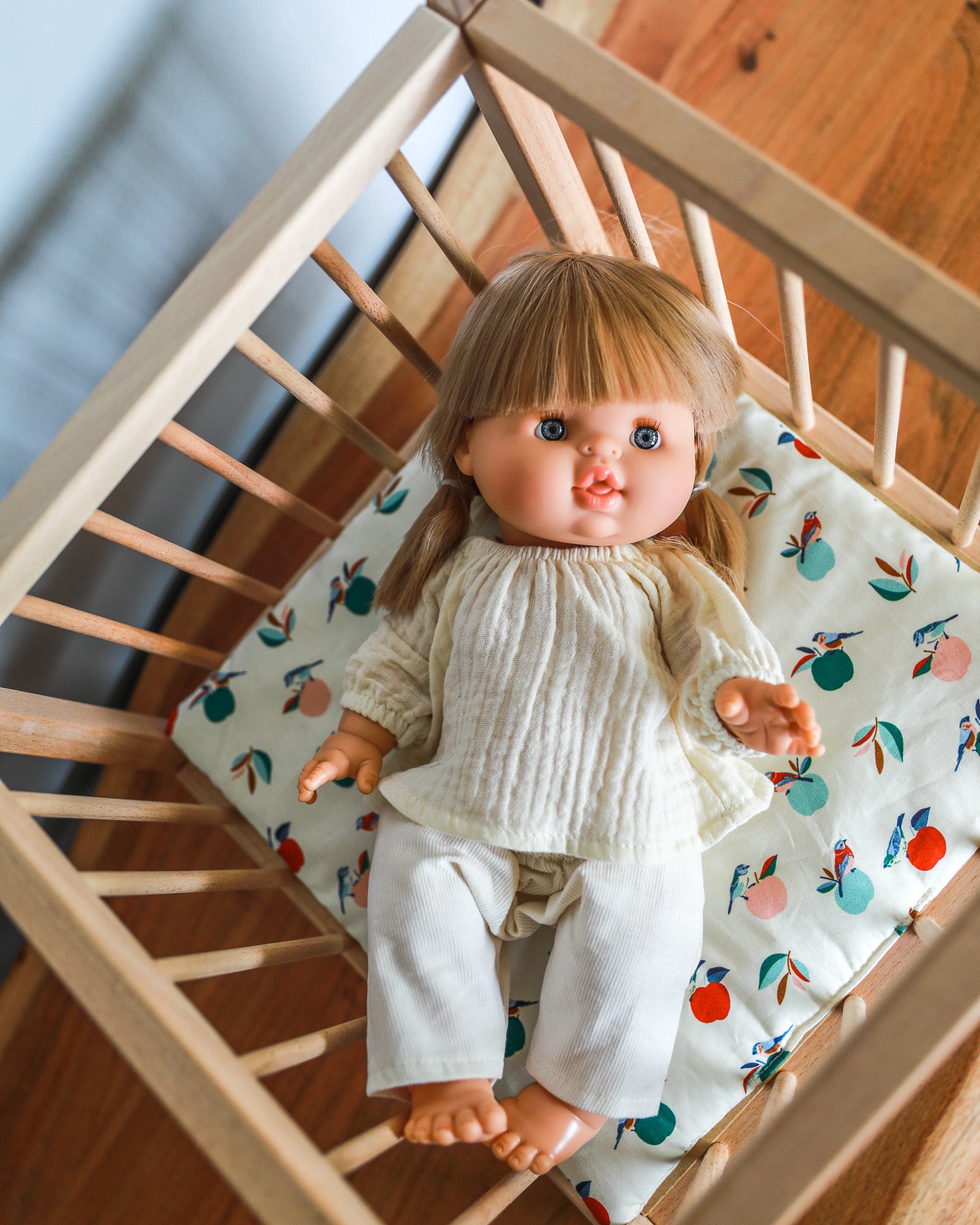 Minikane Doll Furniture | Baby Doll Playpen - Birds & Apples