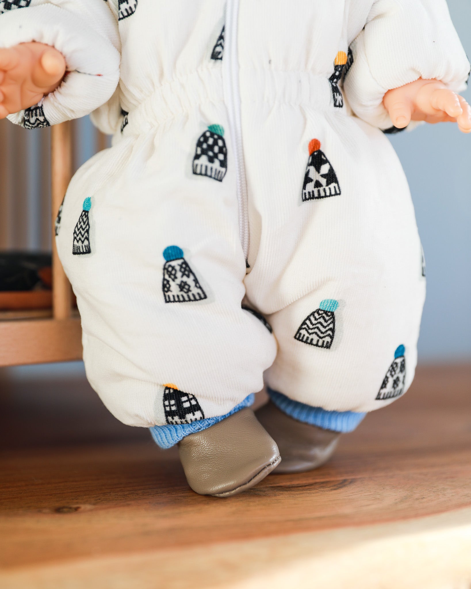 Minikane Doll Shoes | Baby Doll Slipper Socks - Grey