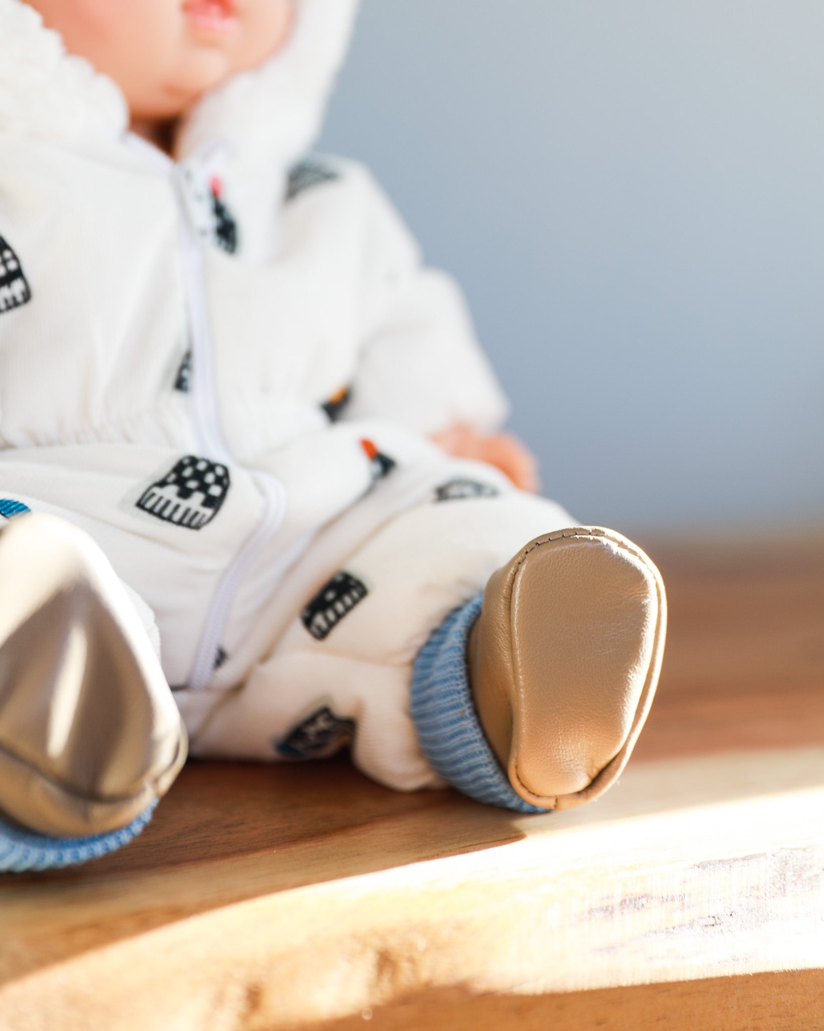 Minikane Doll Shoes | Baby Doll Slipper Socks - Grey