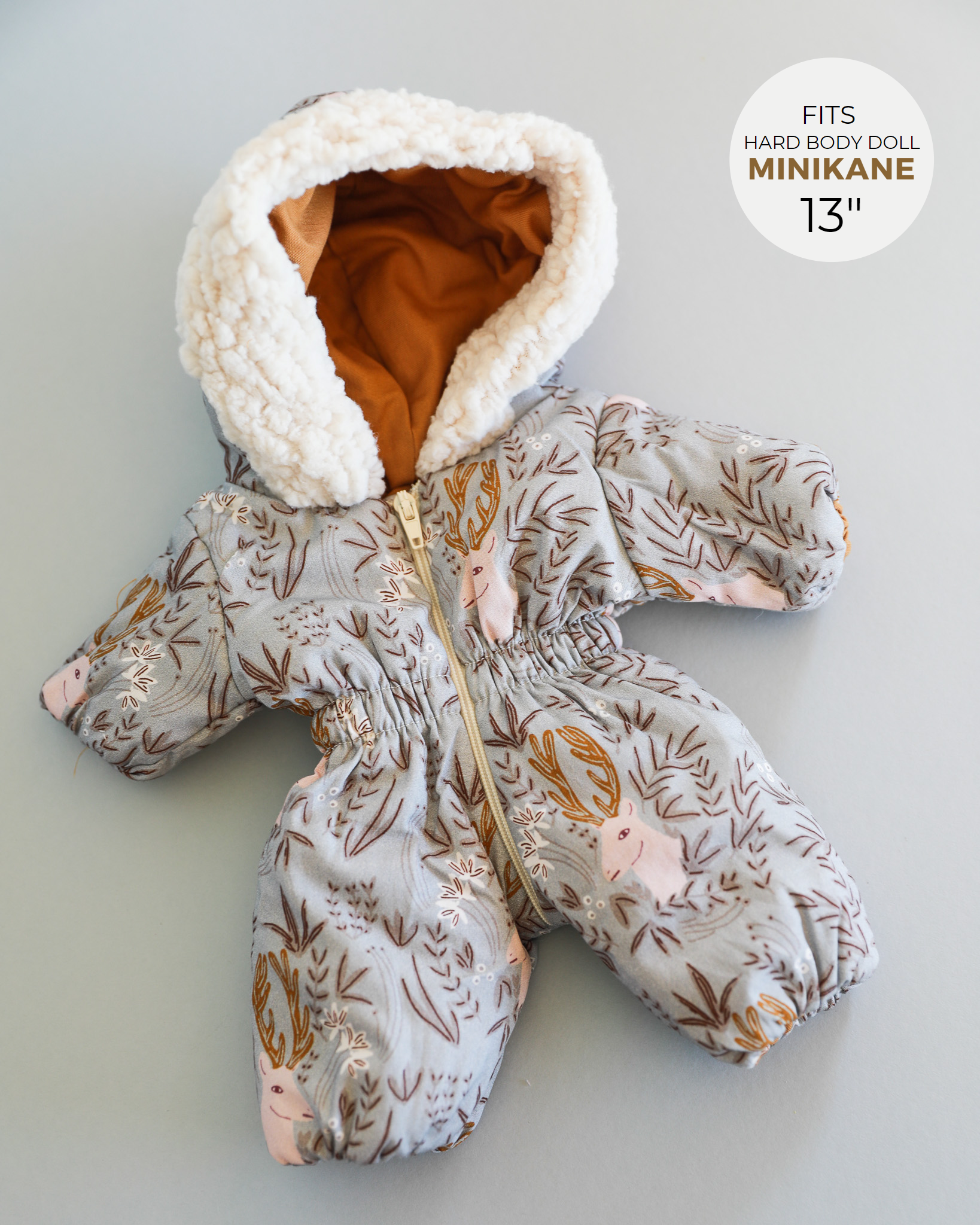 Minikane Doll Clothes | Baby Doll Snowsuit - Deer