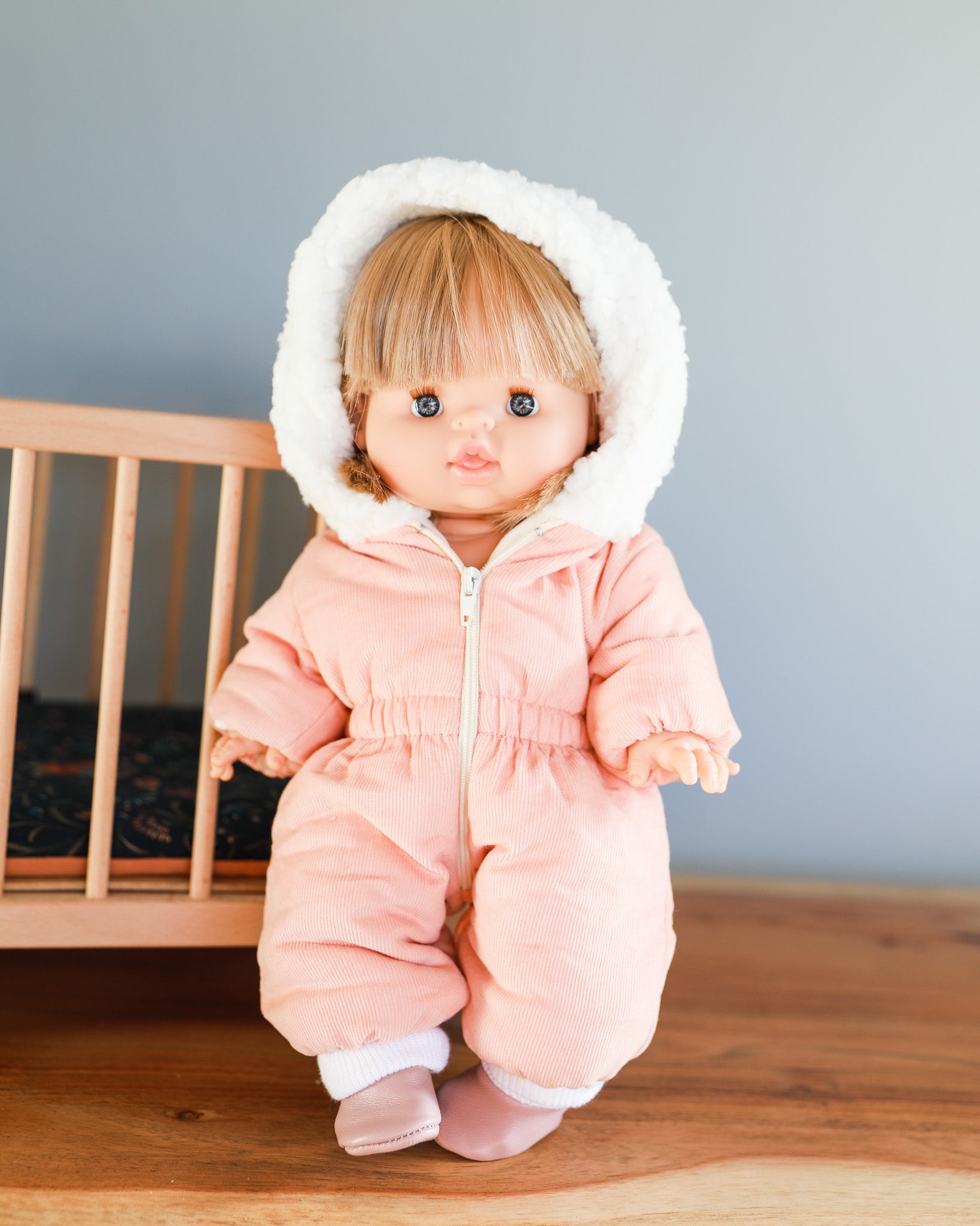 Minikane Doll Clothes | Baby Doll Snowsuit - Peach