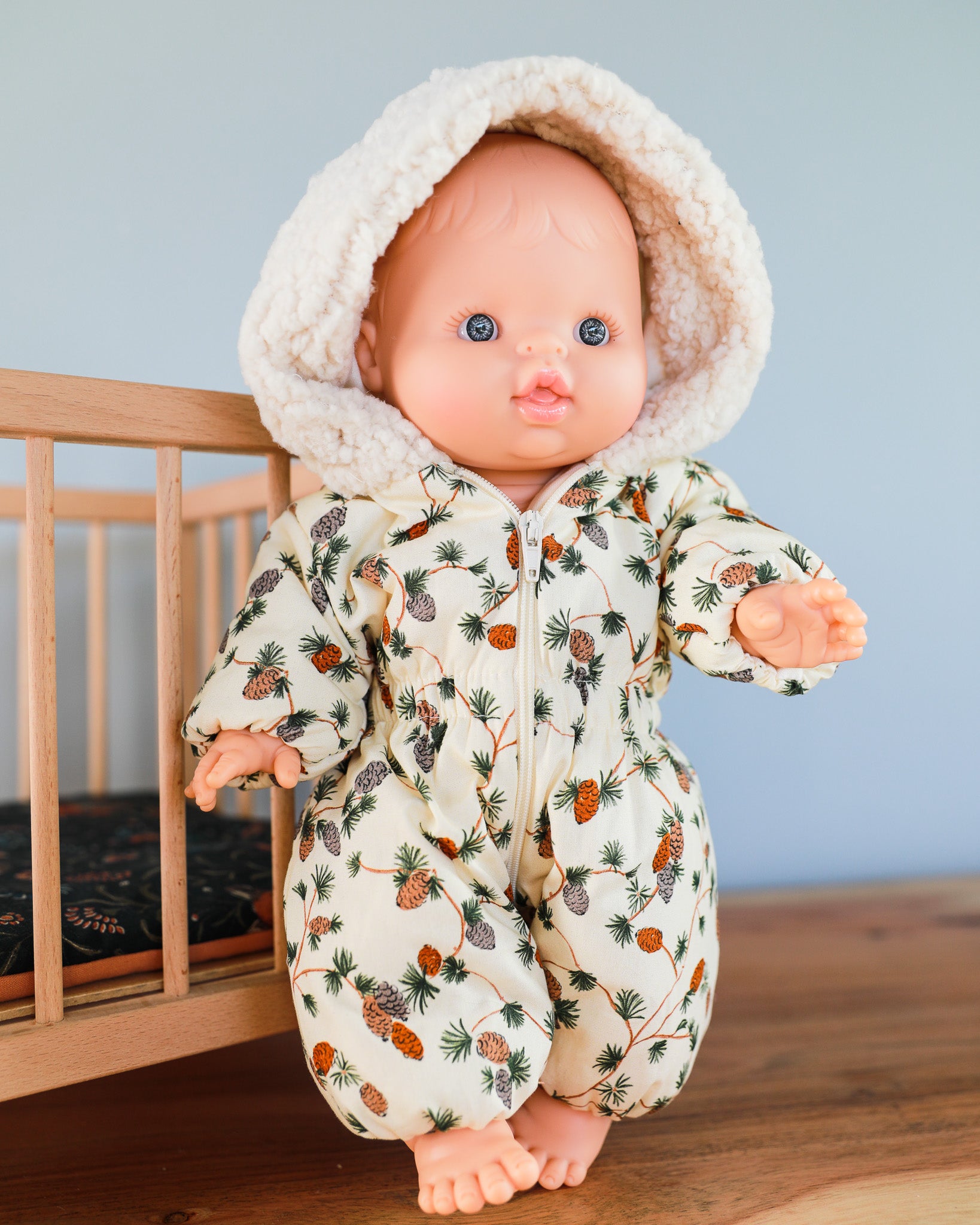 Minikane Doll Clothes | Baby Doll Snowsuit - Pinecones