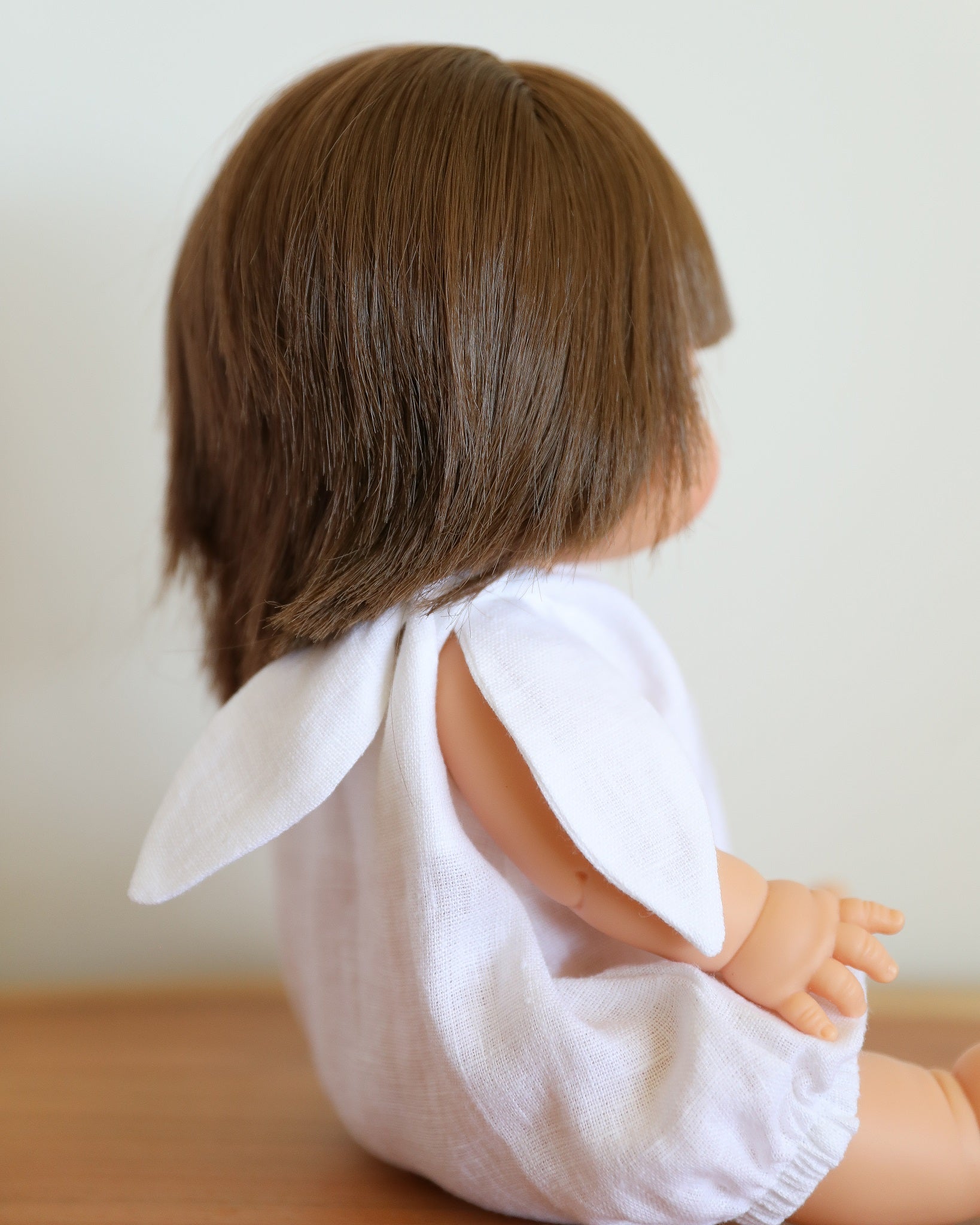 Minikane Doll Clothes | Baby Doll Linen Romper (White)