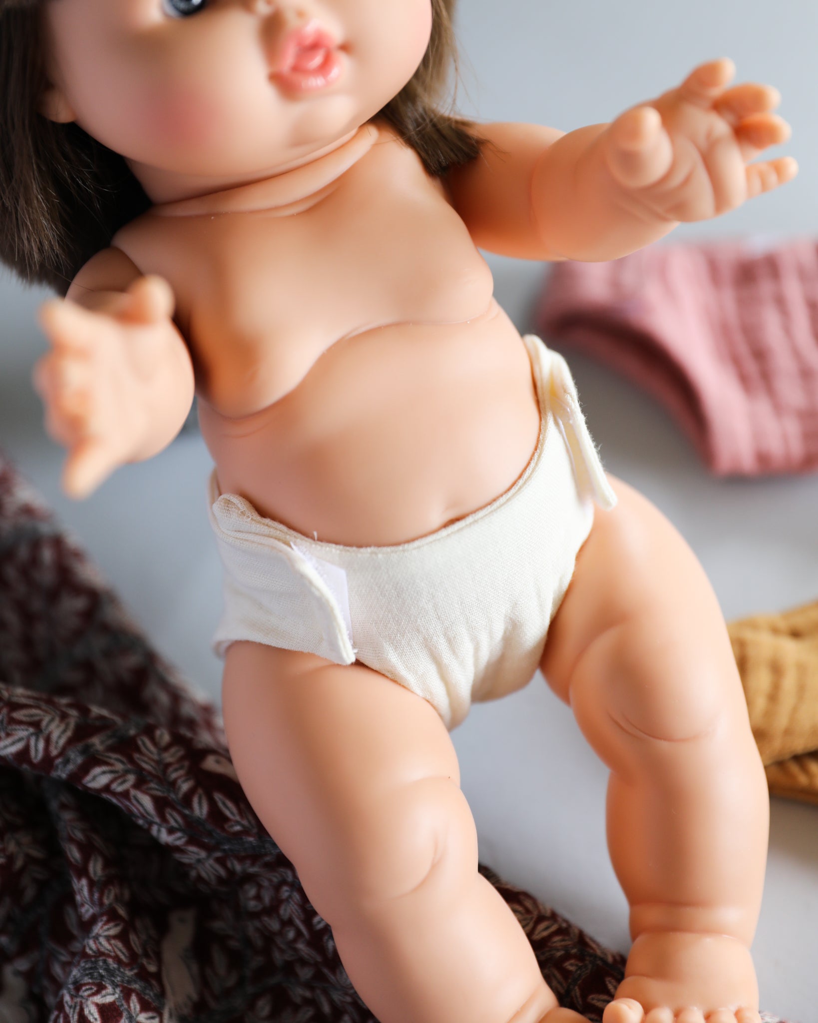 Minikane Doll Clothes | Baby Doll Muslin Diapers (pack of 3)