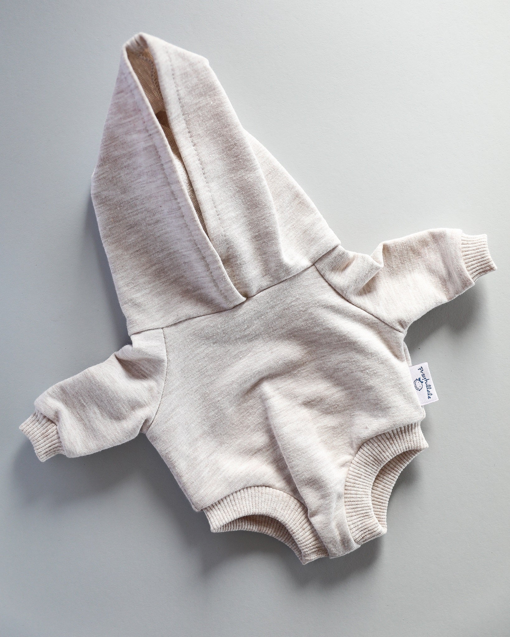 Minikane Doll Clothes | Baby Doll Sweatshirt Jumpsuit with a Hoodie (Grey)