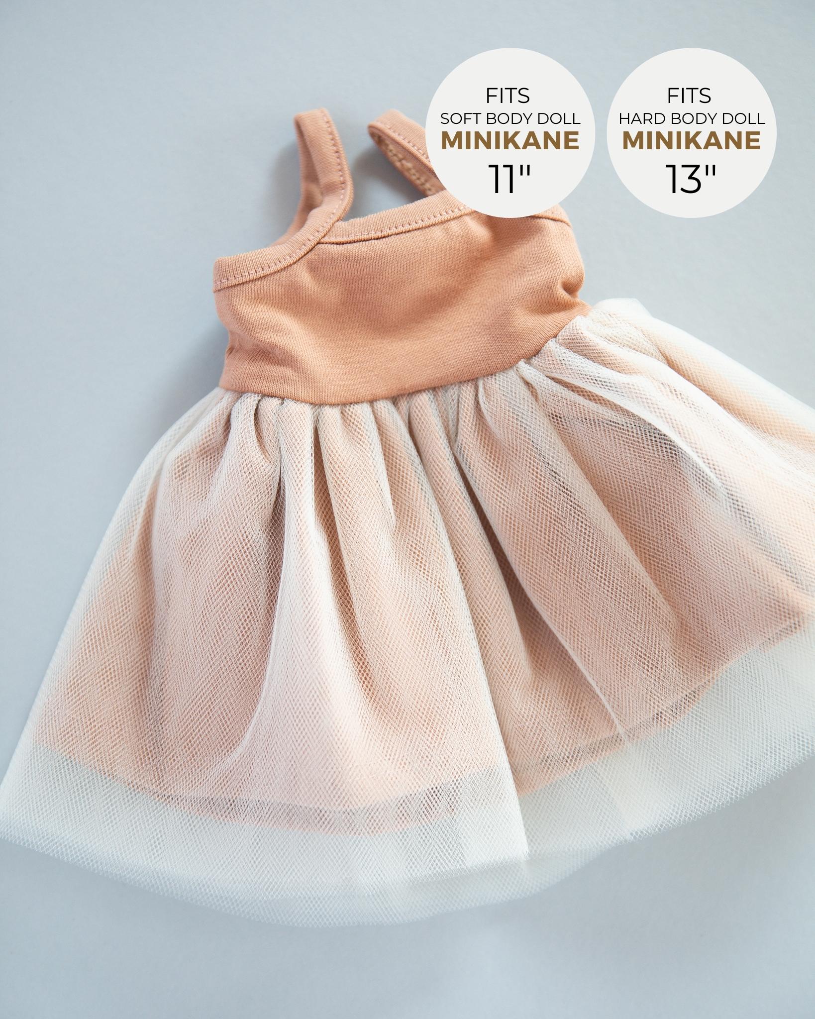 Minikane Doll Clothes | Baby Doll Tutu Dress (Dusty Pink)
