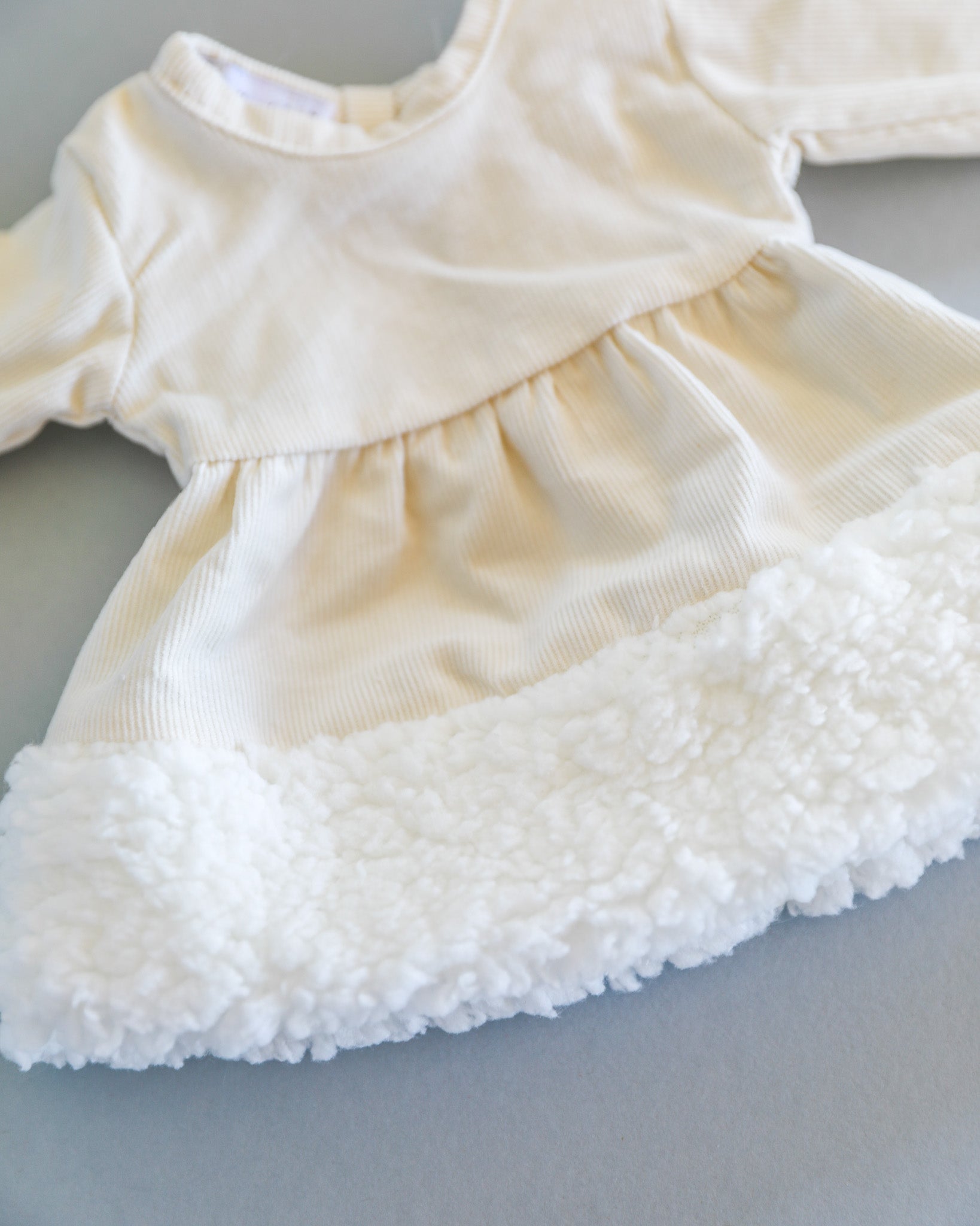 Minikane Doll Clothes | Baby Doll Winter Dress (White)