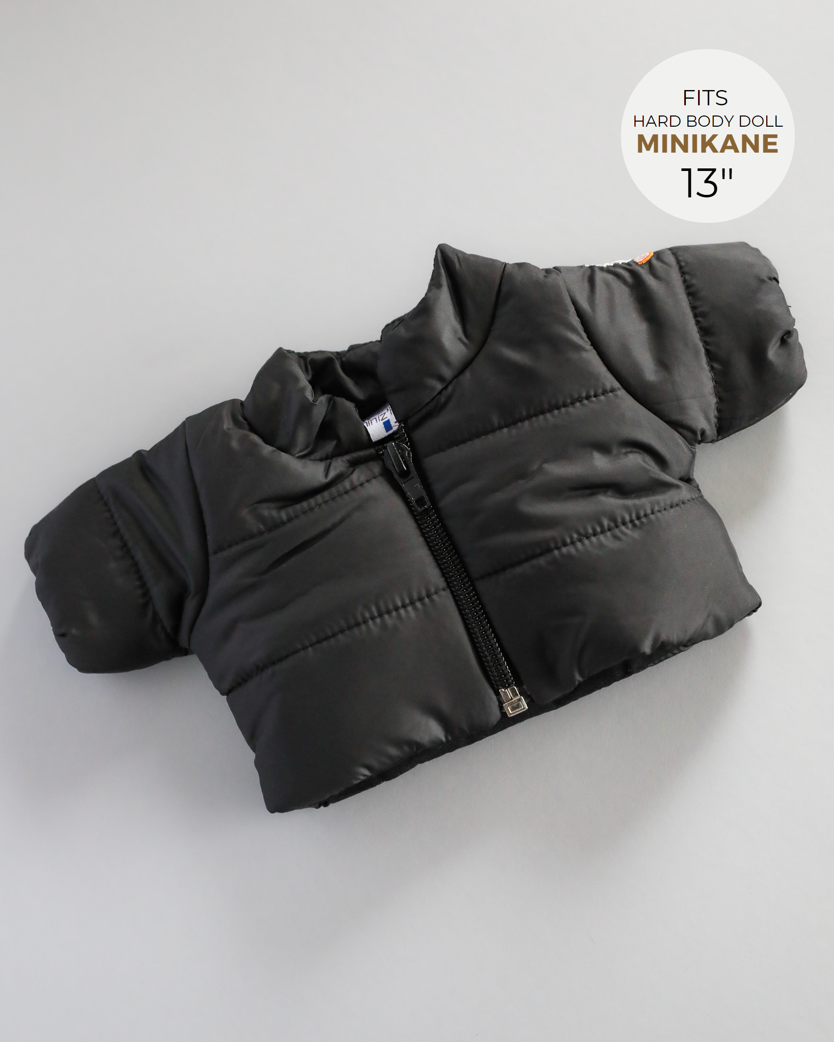 Minikane Doll Clothes | Baby Doll Down Jacket - Black