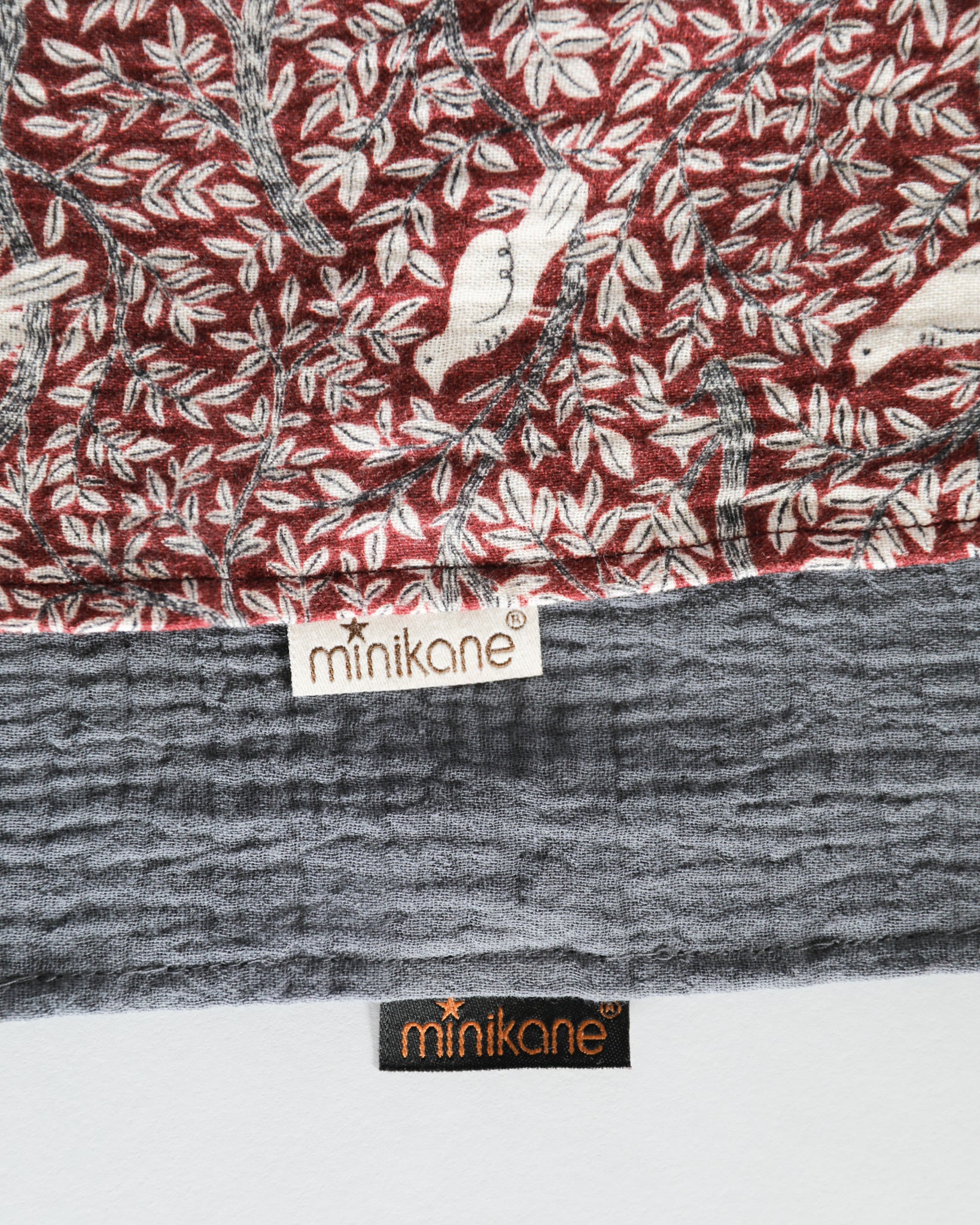 Minikane Doll Clothes | Soft Baby Doll Swaddles - pack of 2 (Grey & Dove Print)