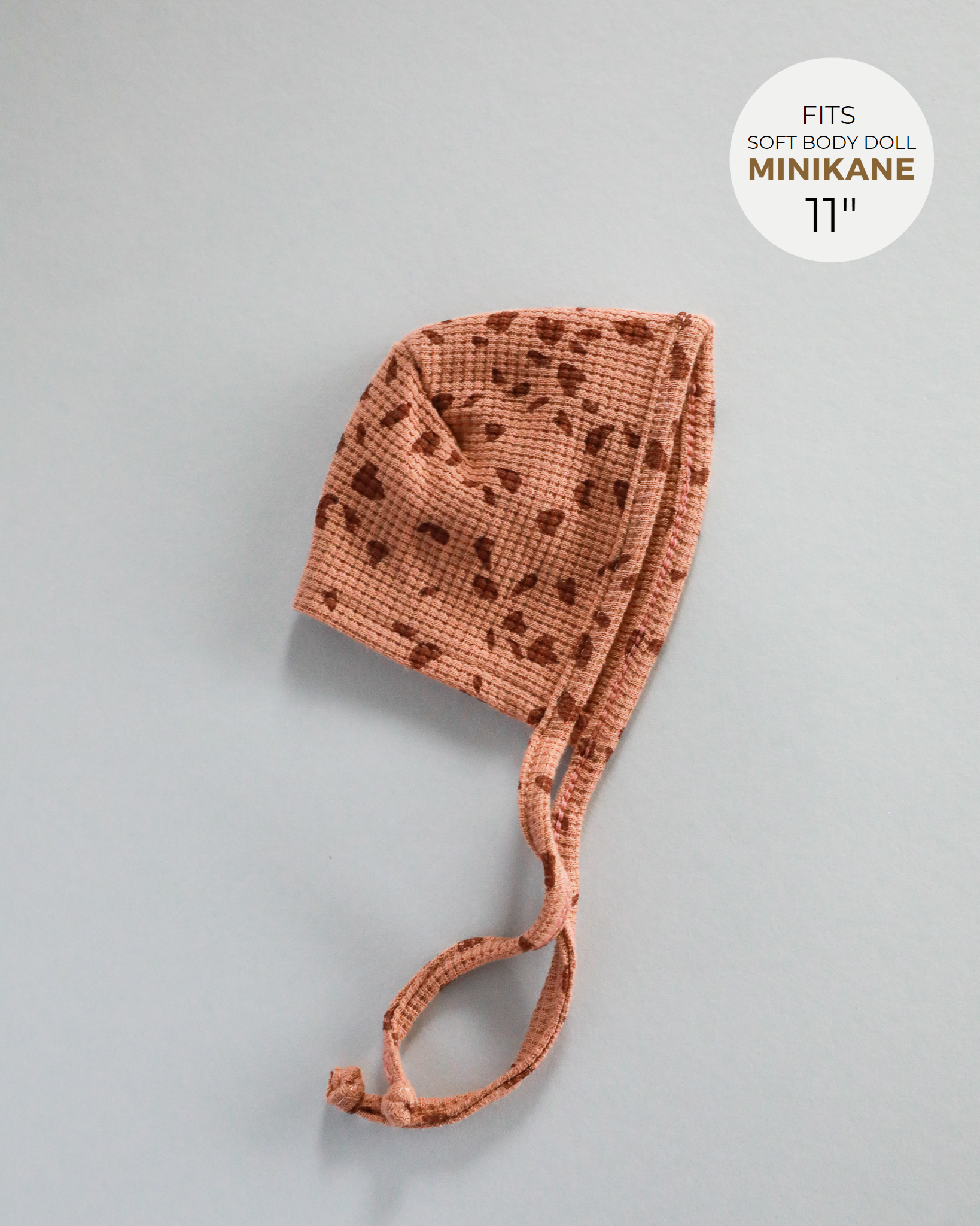 Minikane Doll Clothes | Soft Body Doll Bonnet - Brown Pebbles