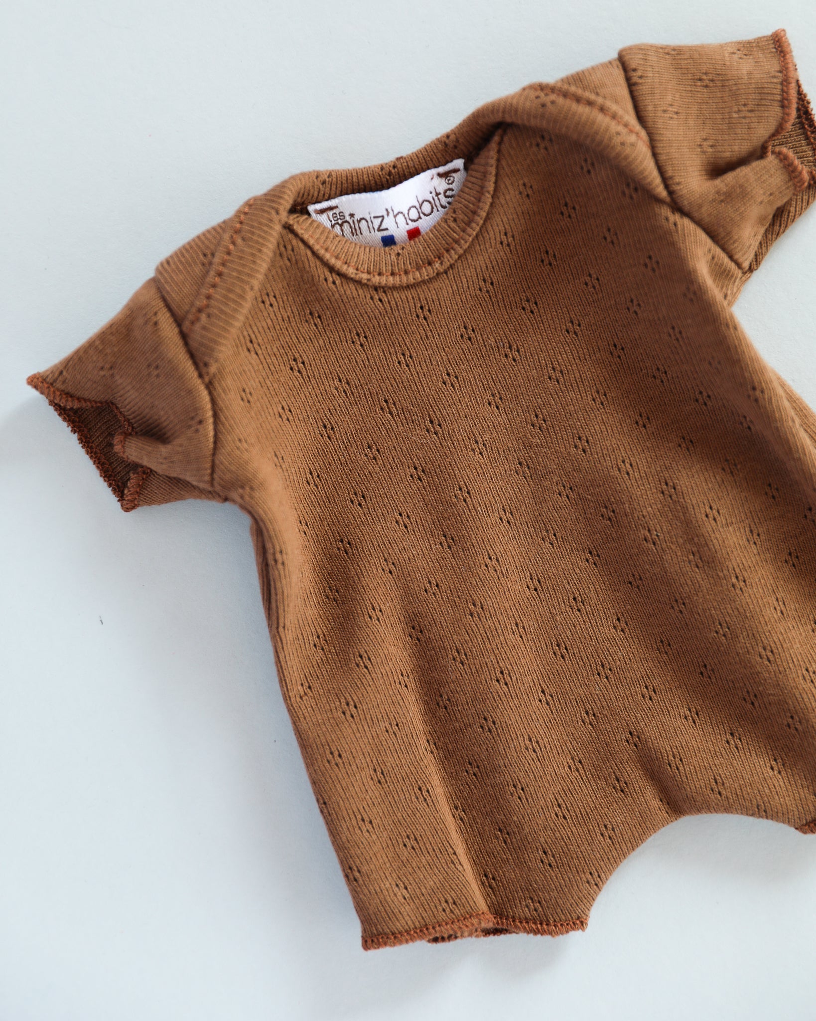 Minikane Doll Clothes | Soft Body Doll Cotton Romper (Chocolate)