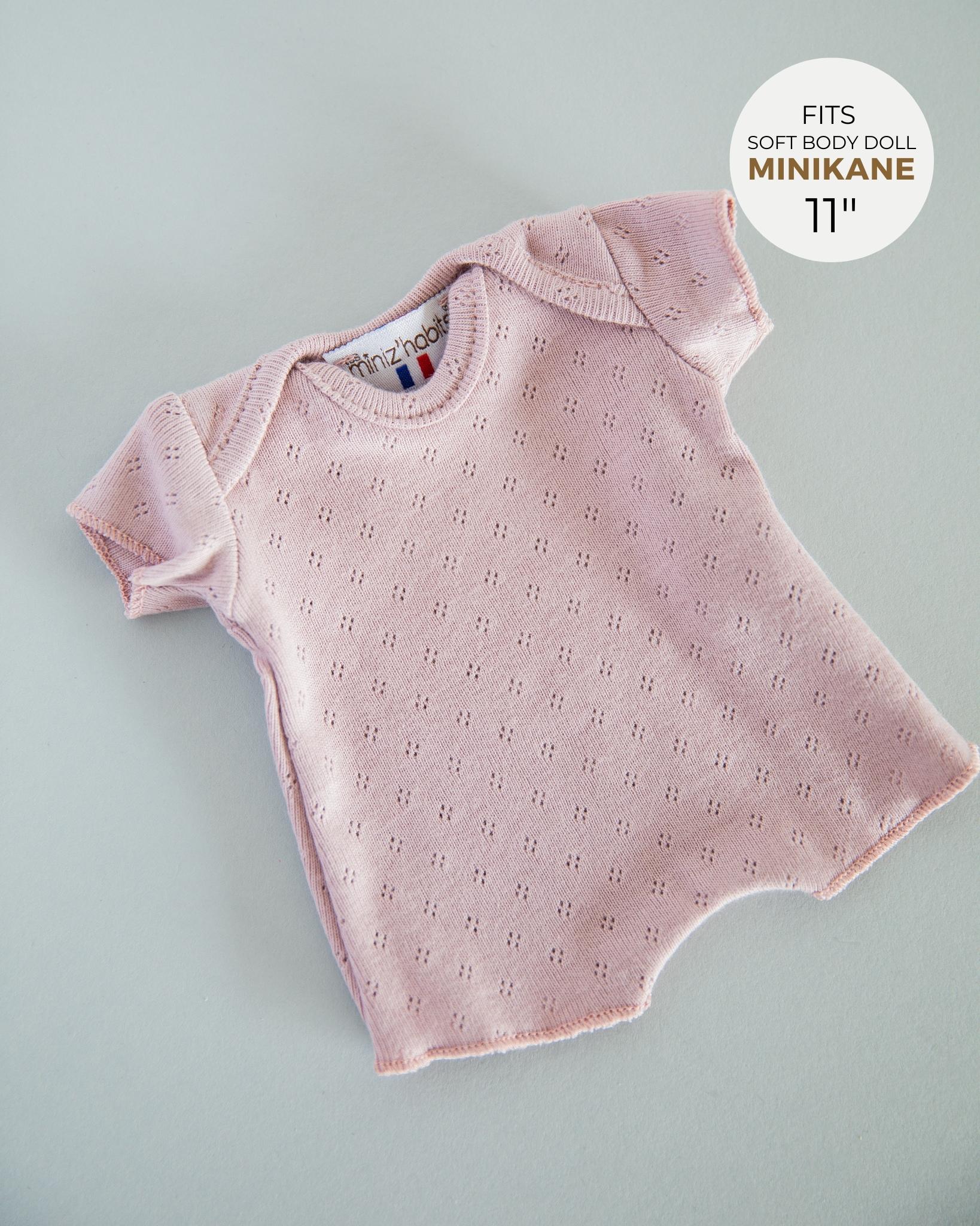 Minikane Doll Clothes | Soft Body Doll Cotton Romper (Pink)