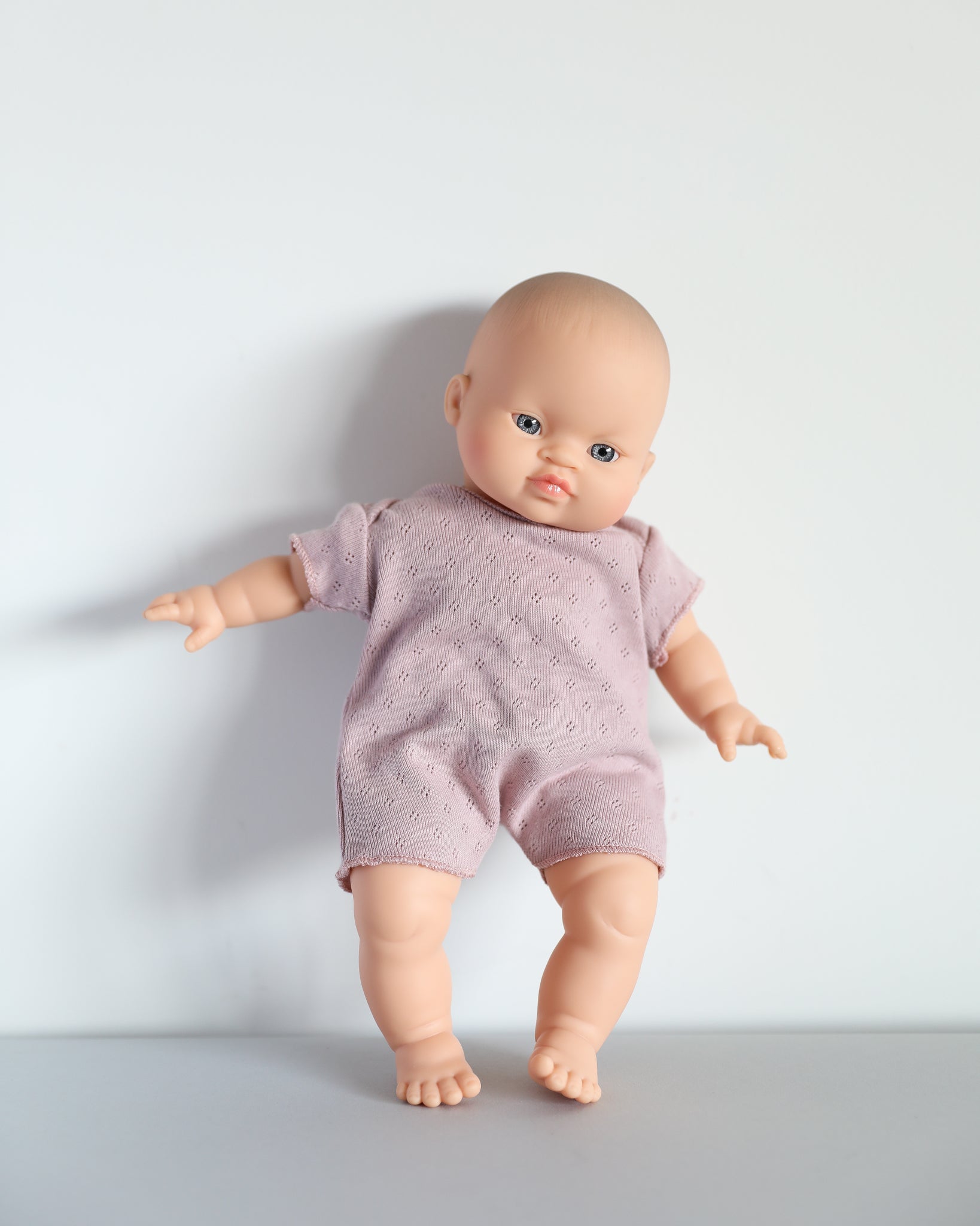 Minikane Doll Clothes | Soft Body Doll Cotton Romper (Pink)