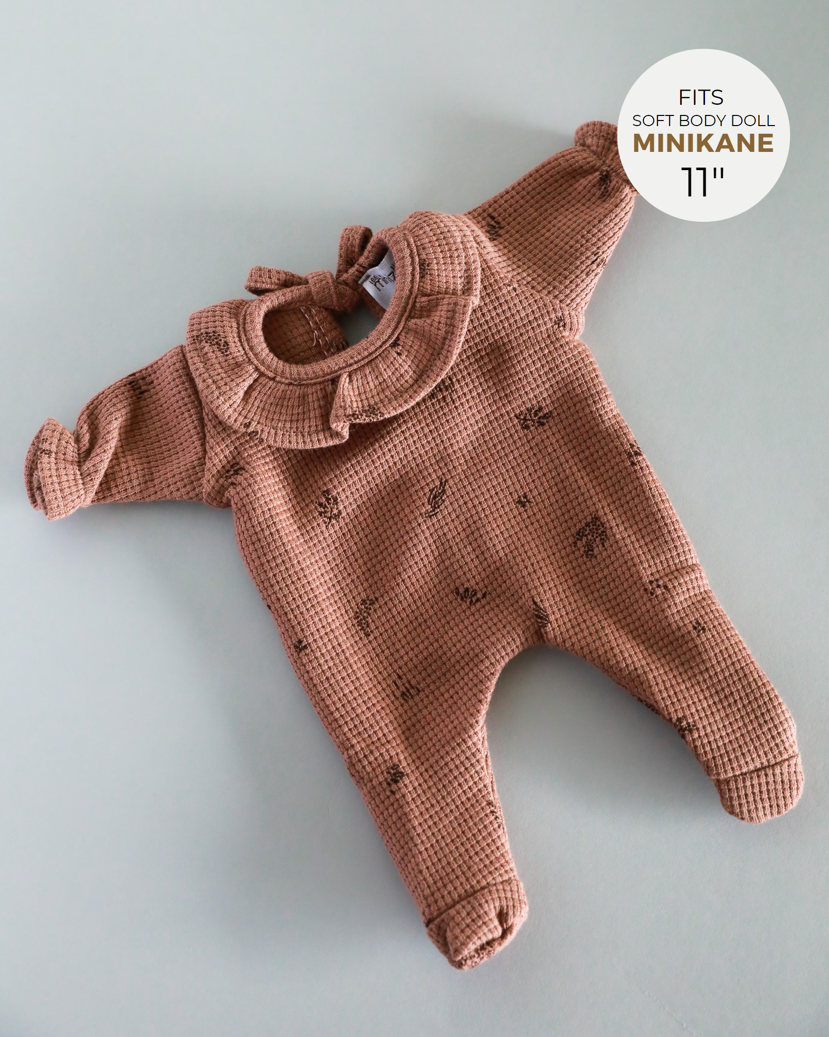 Minikane Doll Clothes | Soft Body Doll Onesie - Chestnut