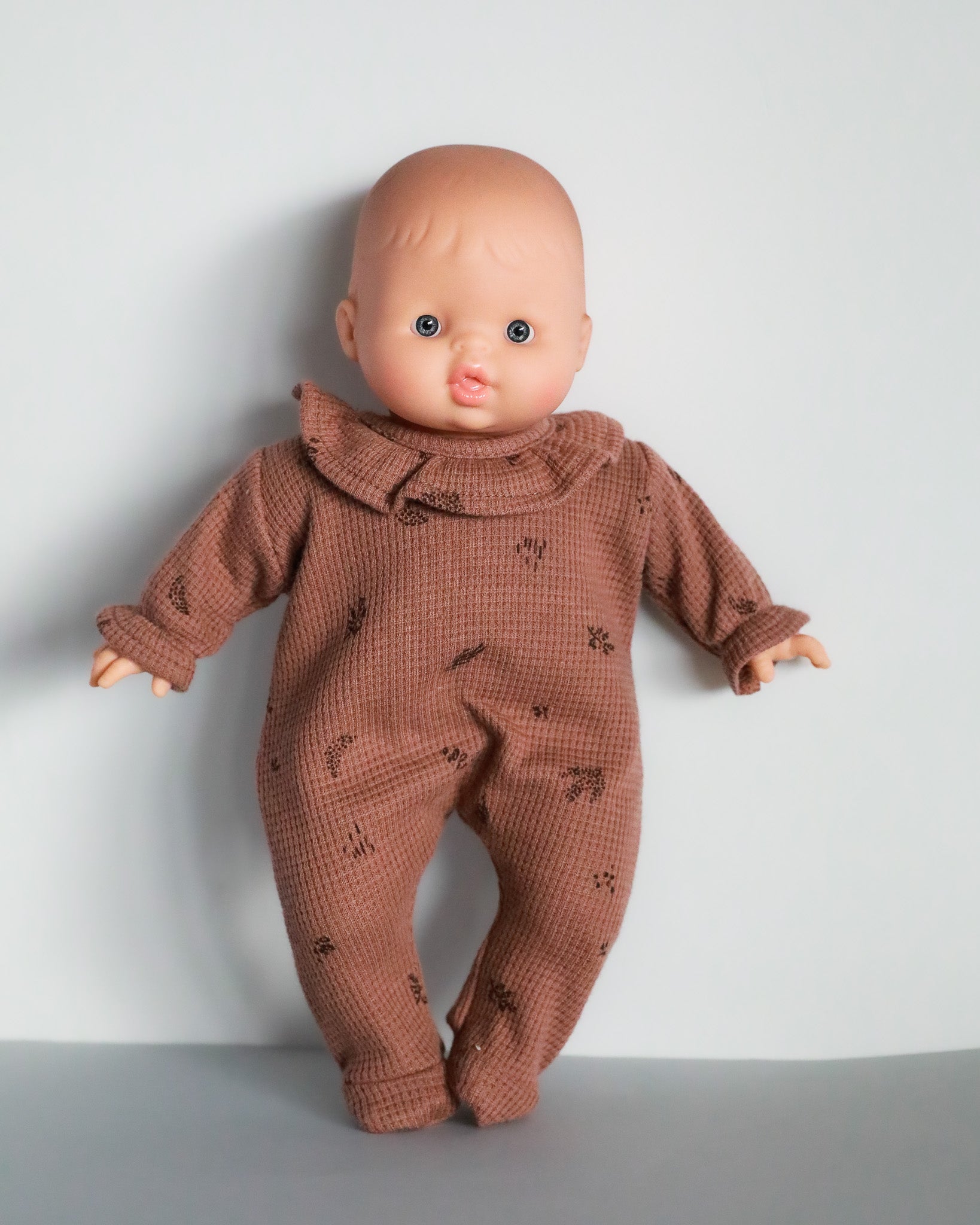 Minikane Doll Clothes | Soft Body Doll Onesie - Chestnut