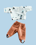 Minikane Doll Clothes | Baby Doll Sweatshirt Set Tout Shouss! - White & Brown