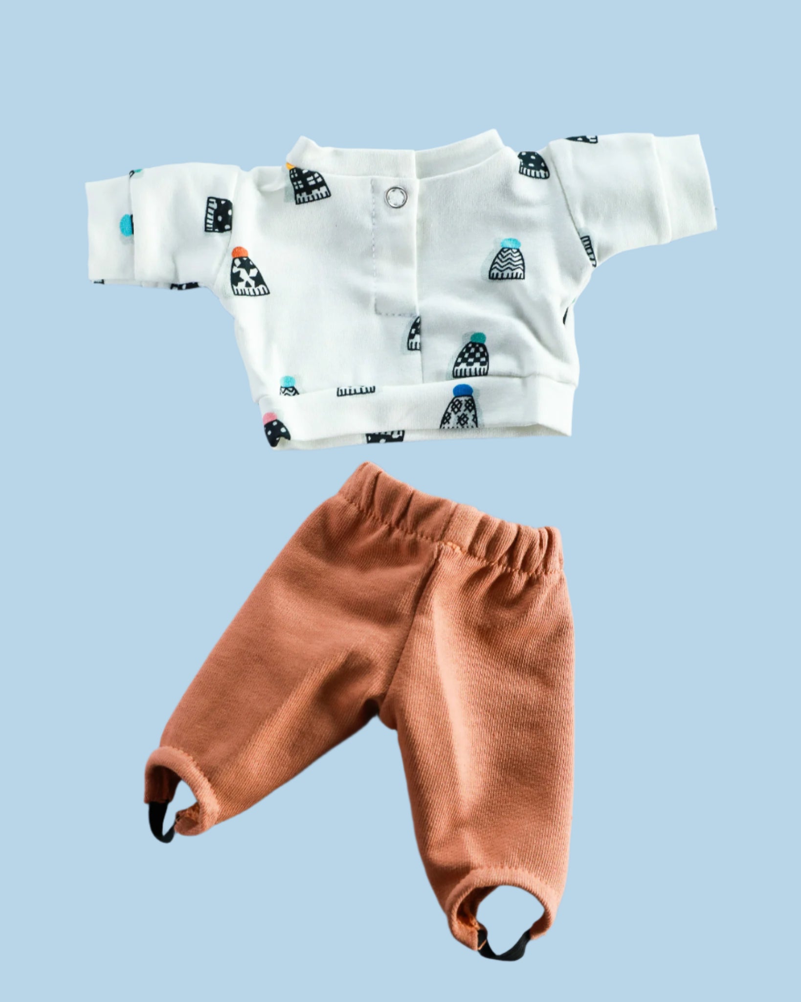 Minikane Doll Clothes | Baby Doll Sweatshirt Set Tout Shouss! - White & Brown