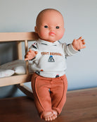 Minikane Doll Clothes | Baby Doll Sweatshirt Set Tout Shouss! - White & Brown