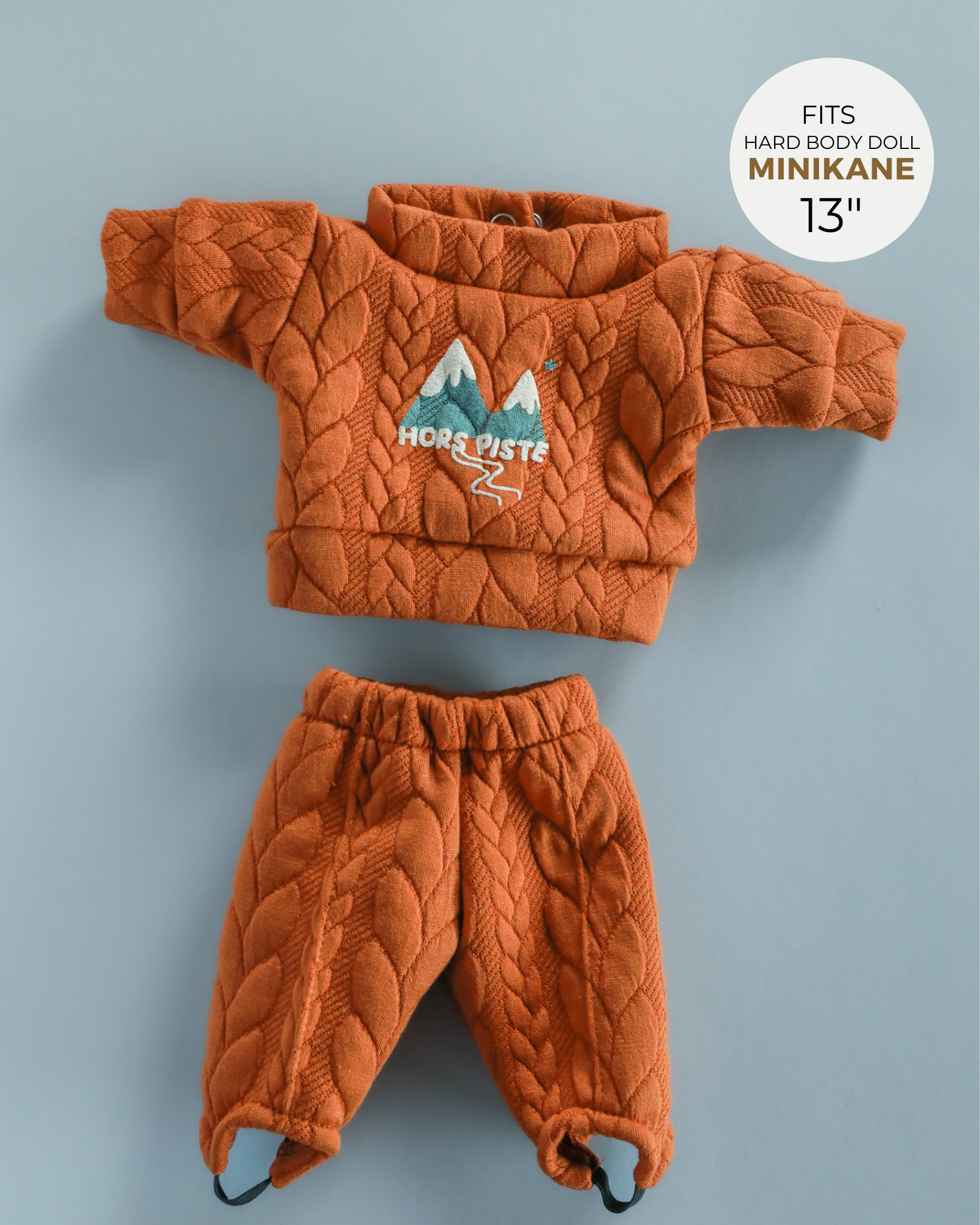 Minikane Doll Clothes | Baby Doll Sweatshirt Set Hors Piste - Brown