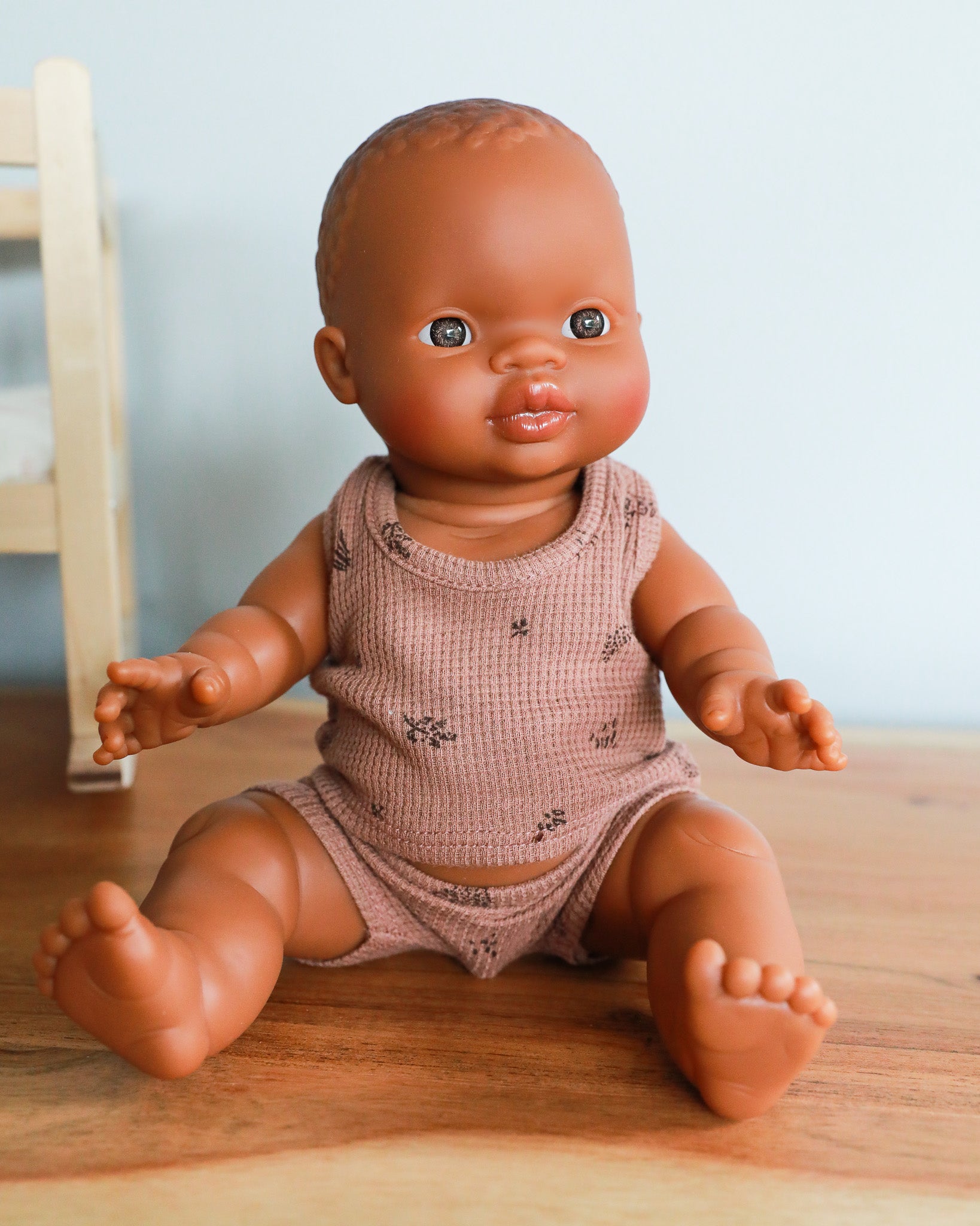 Minikane Doll Clothes | Baby Boy Doll Tank Set - Chestnut