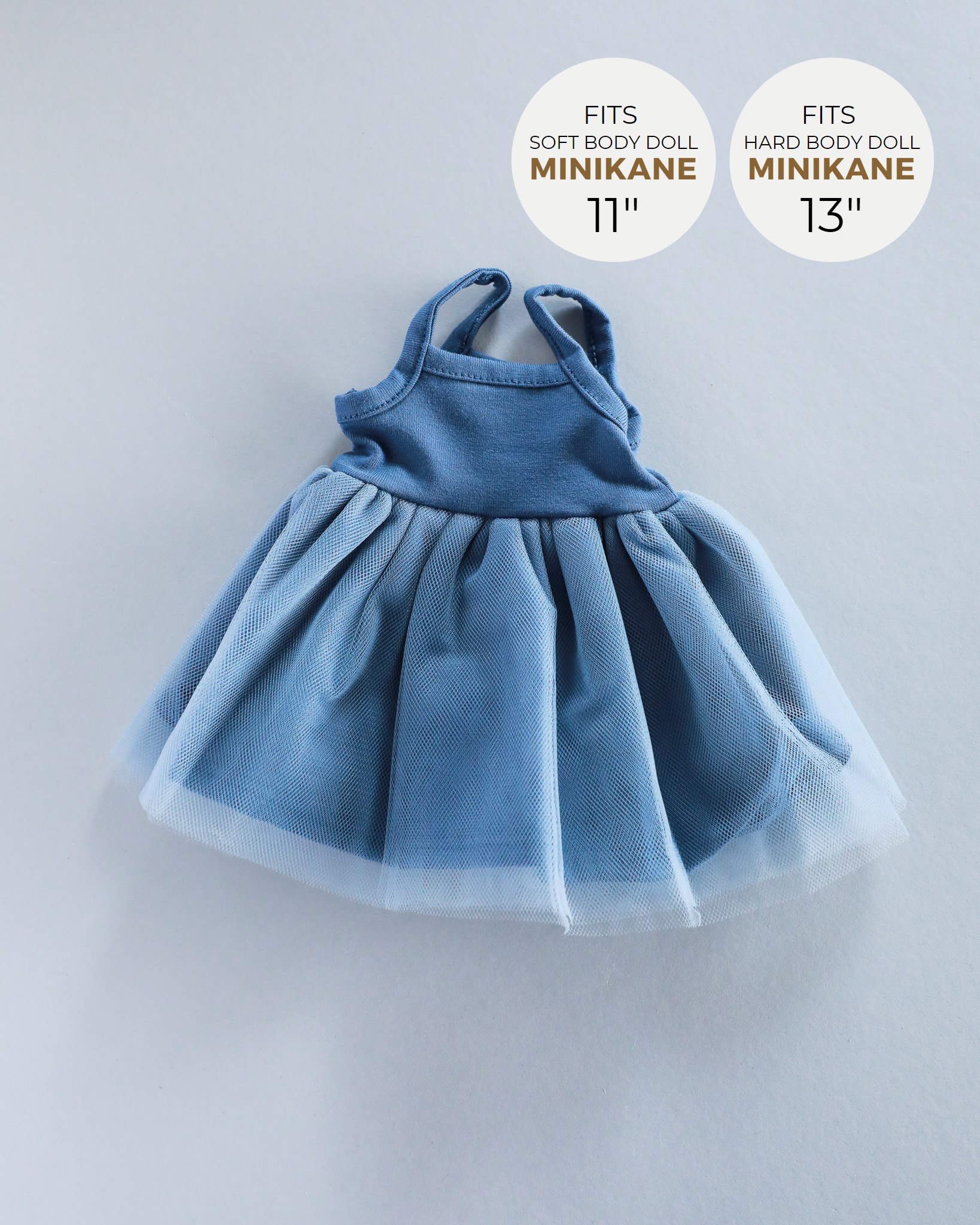 Minikane Doll Clothes | Baby Doll Tutu Dress - Blue
