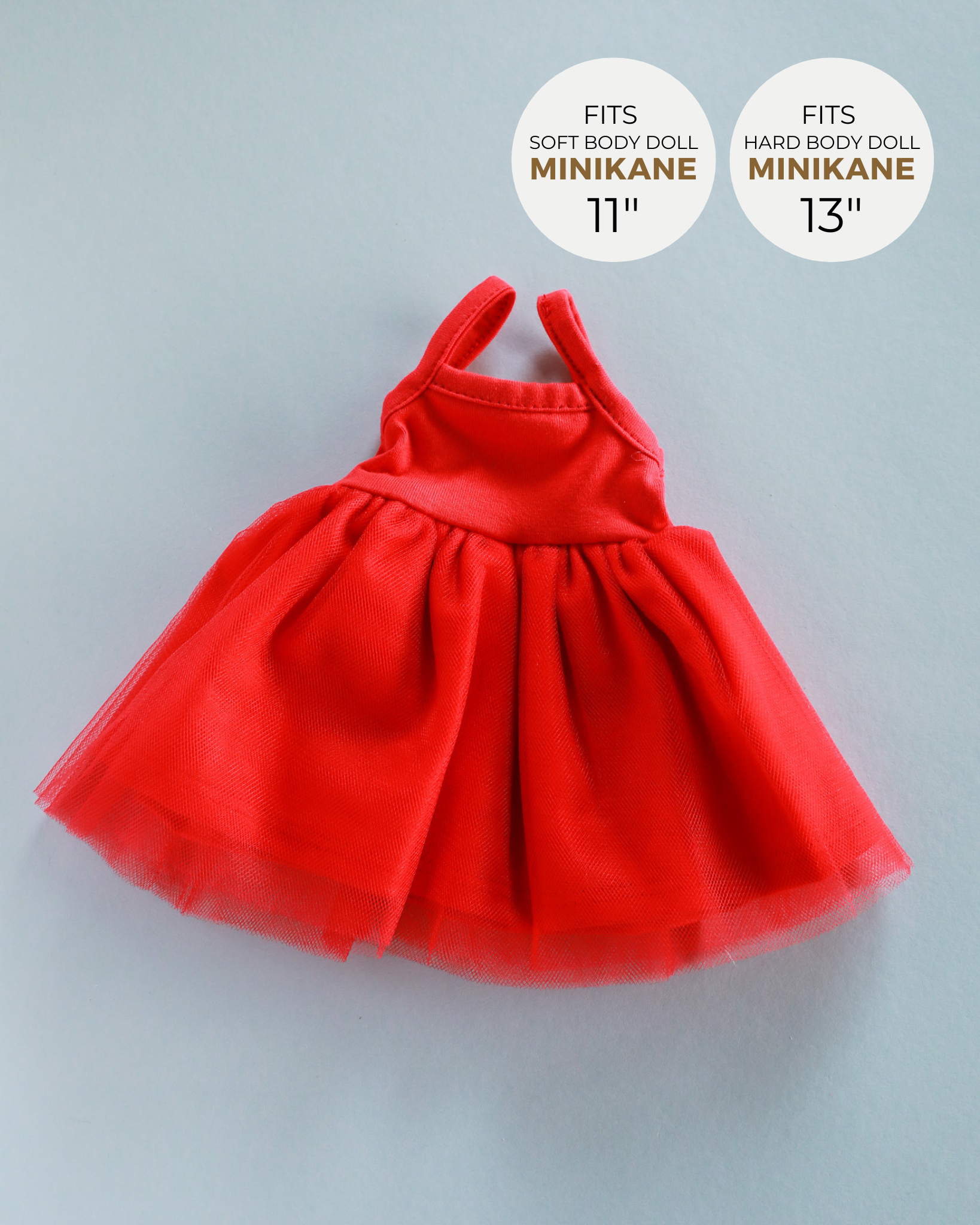 Minikane Doll Clothes | Baby Doll Tutu Dress - Red
