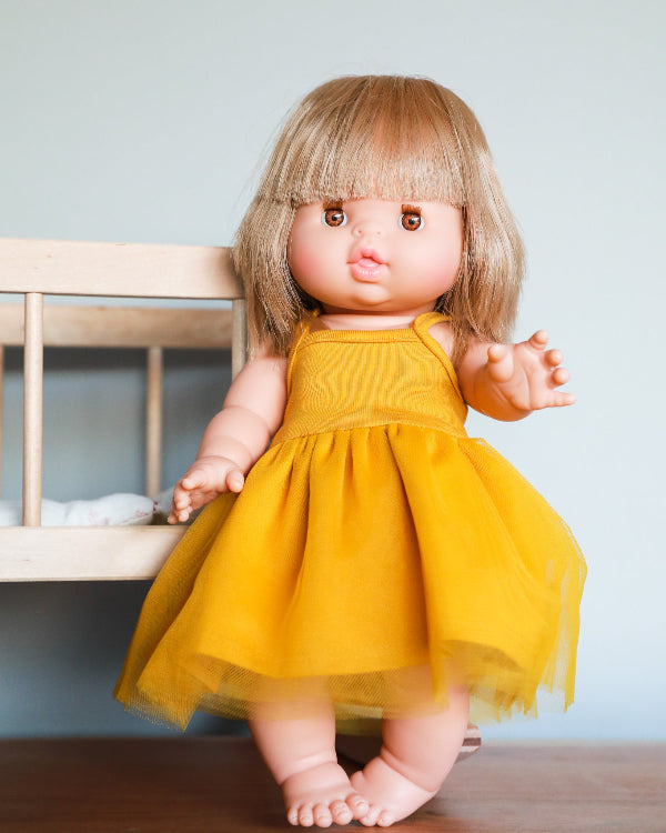 Minikane Doll Clothes | Baby Doll Tutu Dress - Yellow