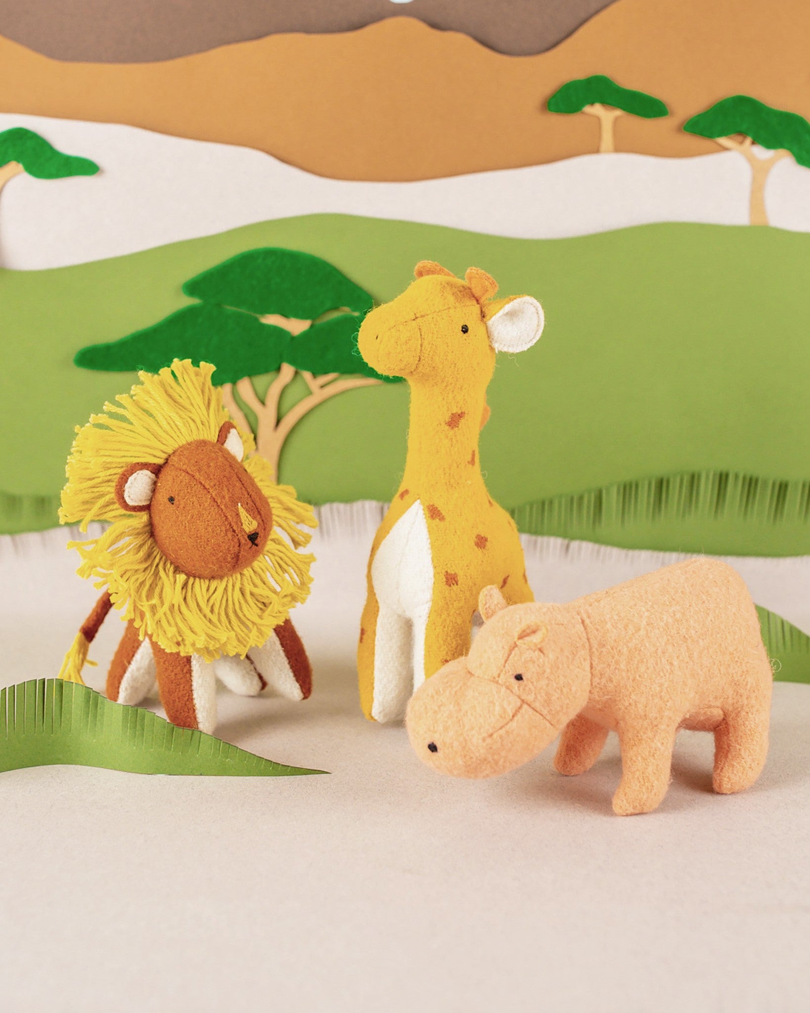 Olli Ella | Holdie Folk Felt Savannah Animals (set of 3)