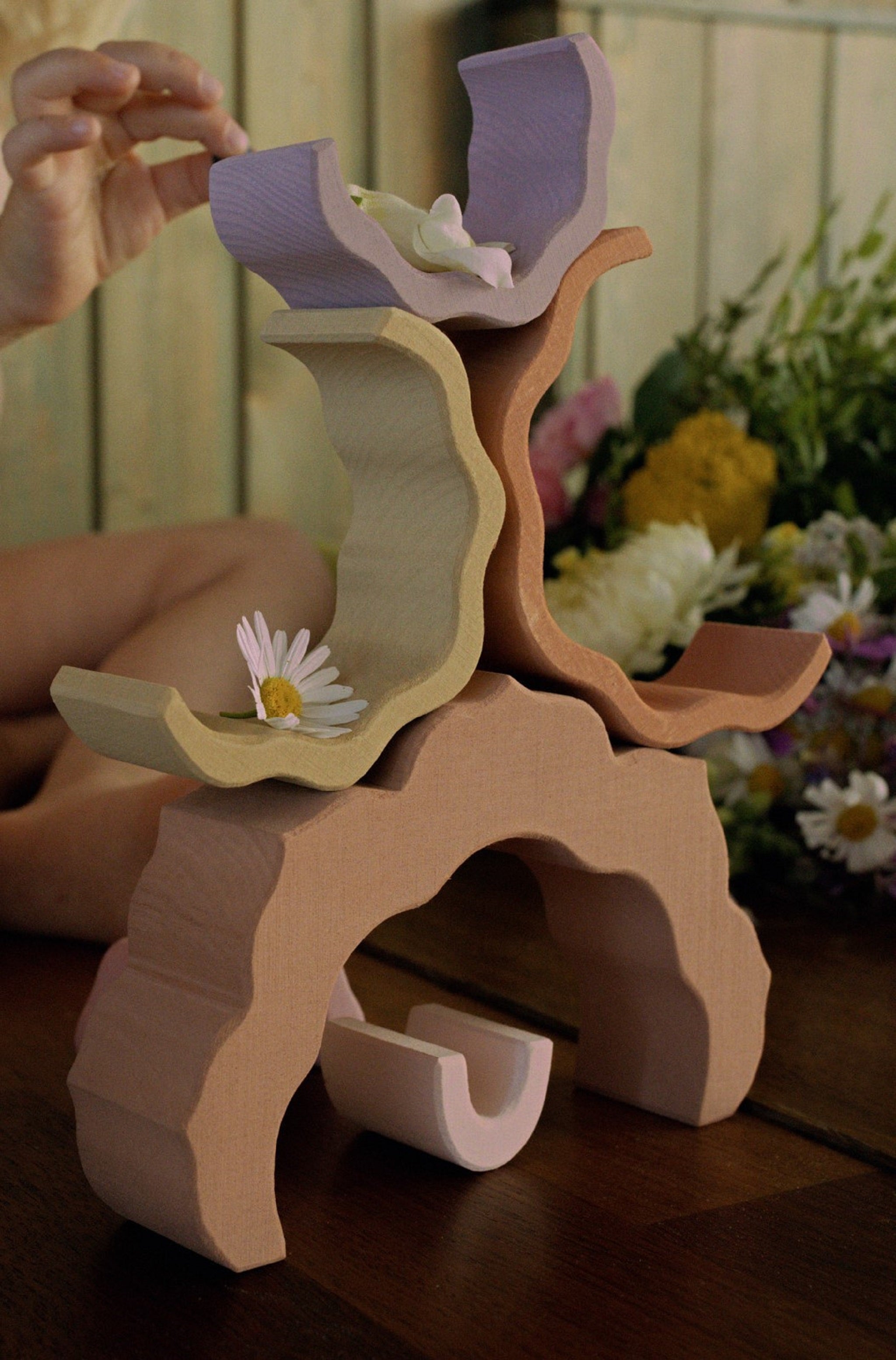 Raduga Grez | Wooden Flower Stacker - Rose