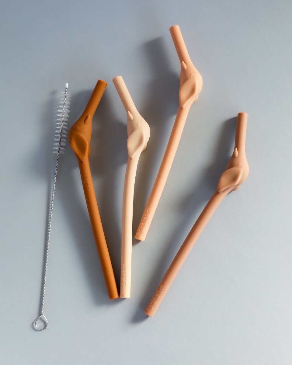 Silicone Elephant Straws - Rosesand Mix (4 pack)
