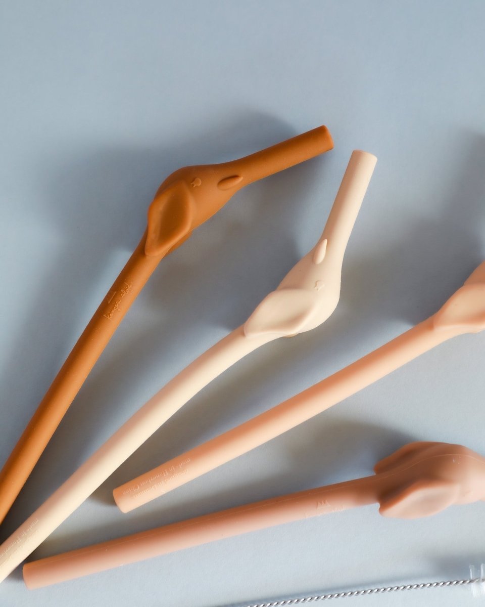 Silicone Elephant Straws - Rosesand Mix (4 pack)